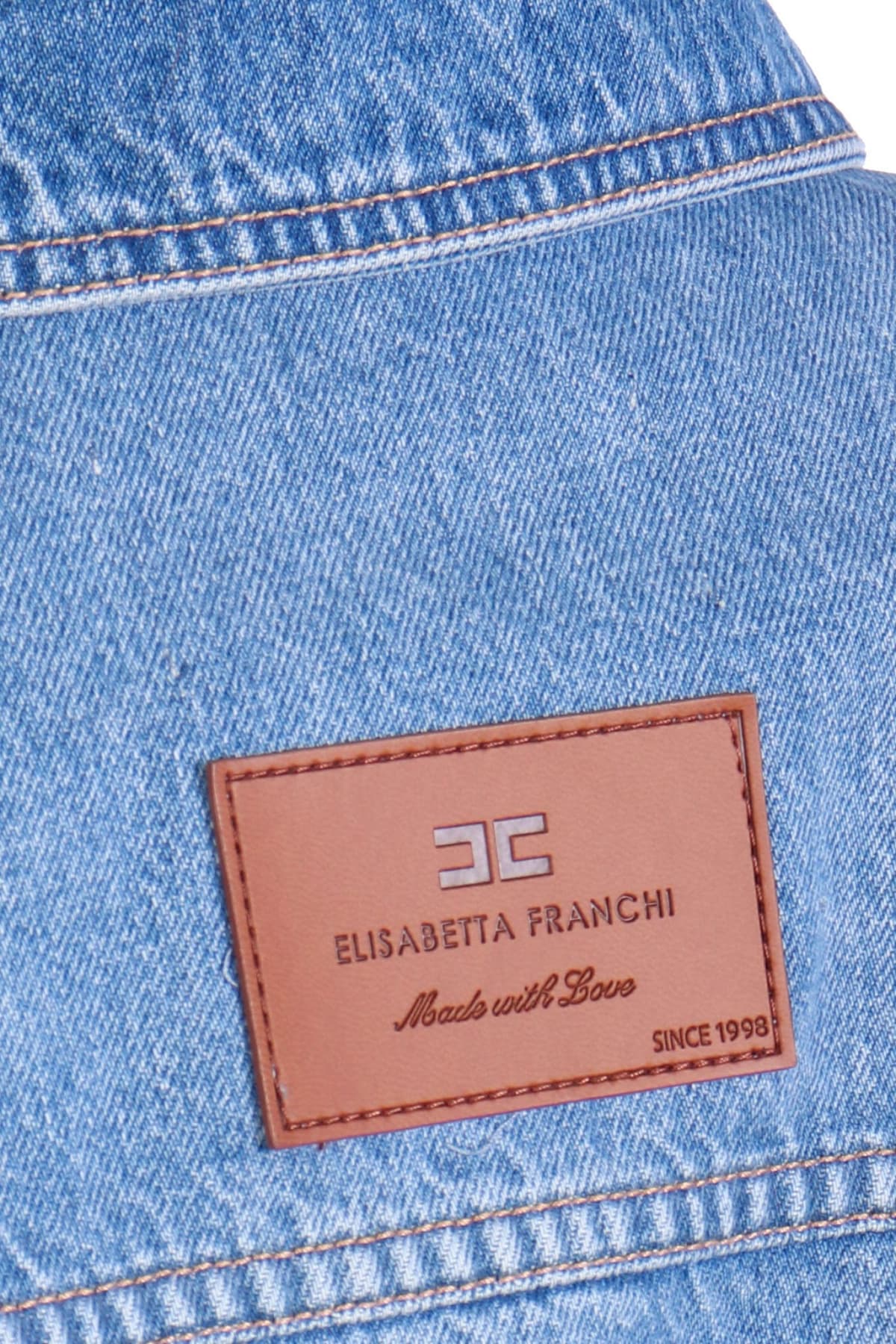 ELISABETTA FRANCHI JACKET JEANS CROPPED DENIM ΜΠΛΕ