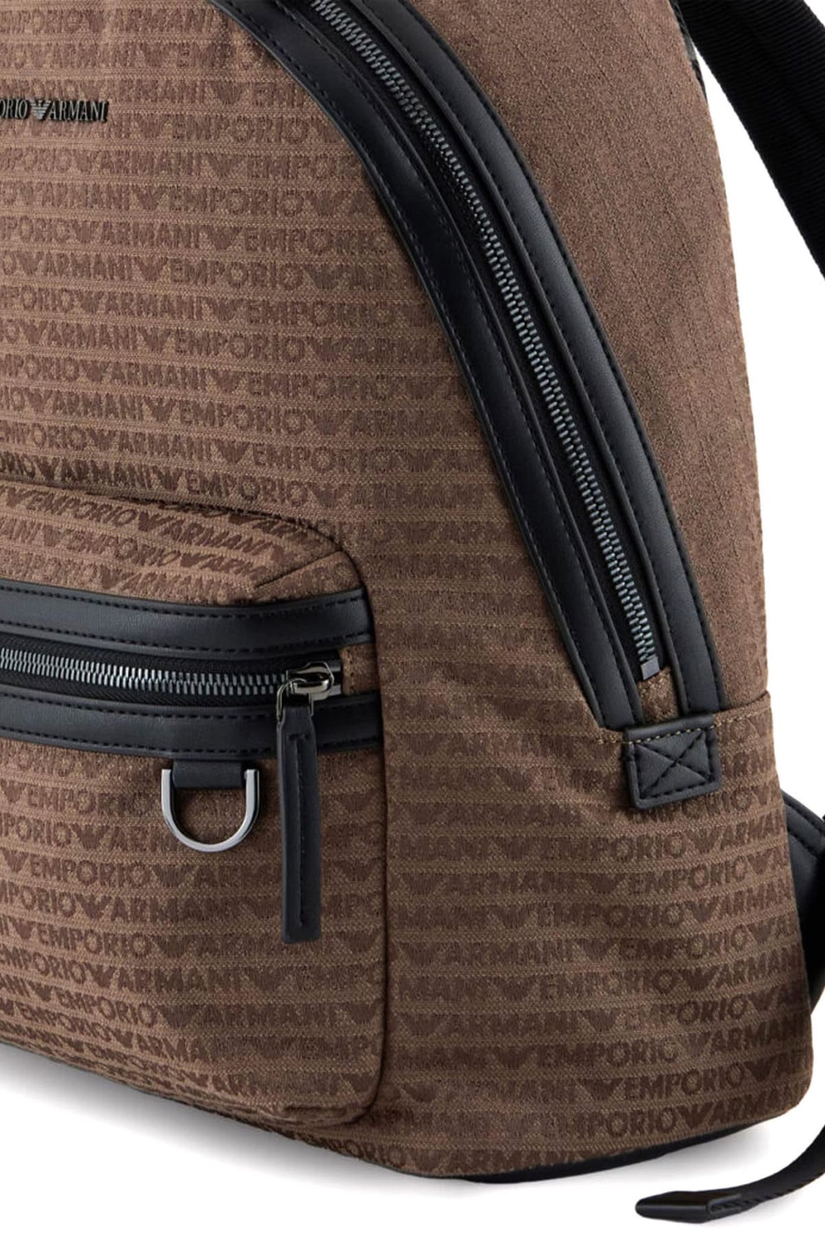 EMPORIO ARMANI ΤΣΑΝΤΑ BACKPACK ALL OVER LOGO ΚΑΦΕ