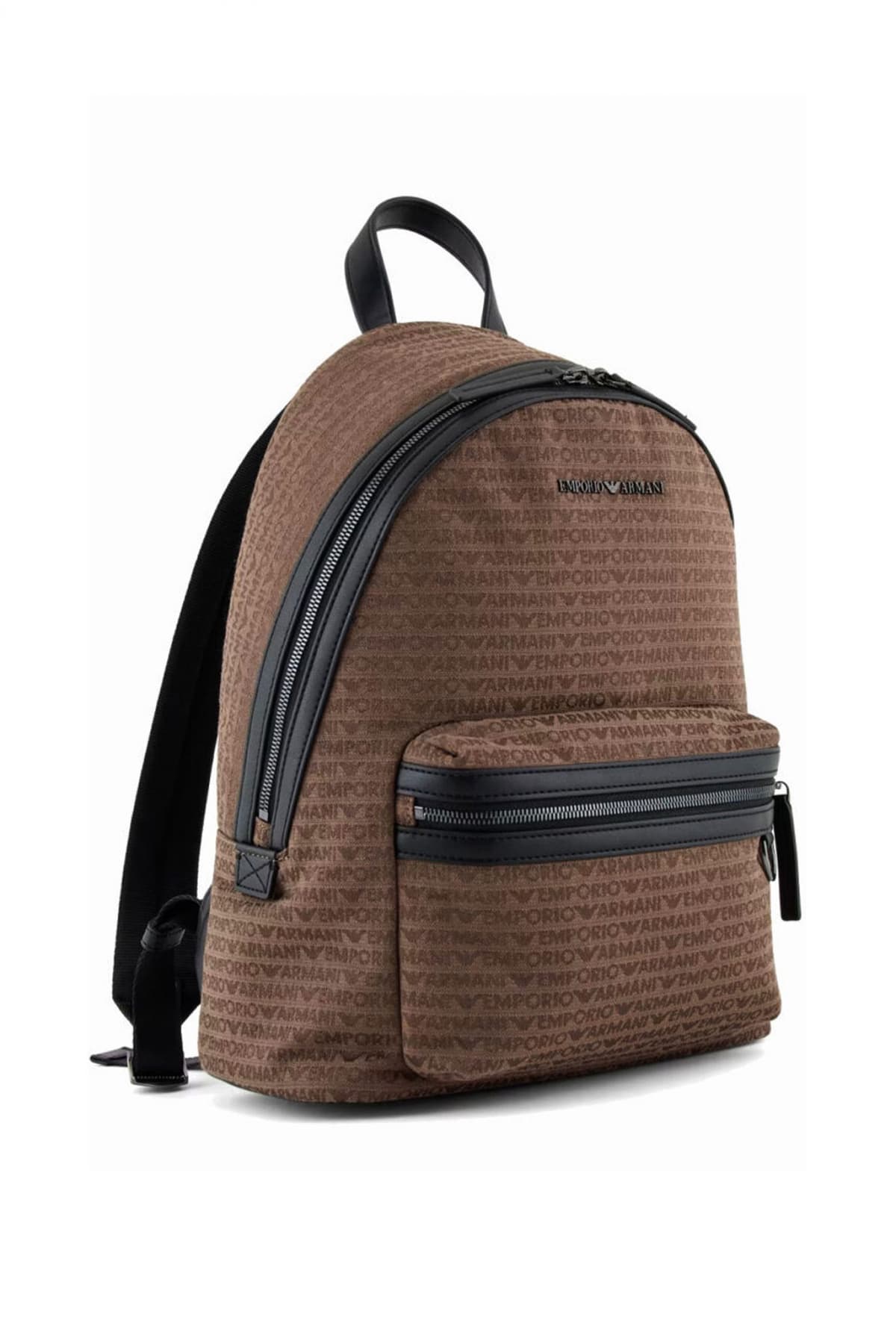 EMPORIO ARMANI ΤΣΑΝΤΑ BACKPACK ALL OVER LOGO ΚΑΦΕ