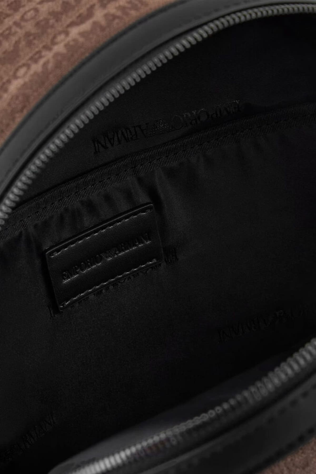 EMPORIO ARMANI ΤΣΑΝΤΑ BACKPACK ALL OVER LOGO ΚΑΦΕ