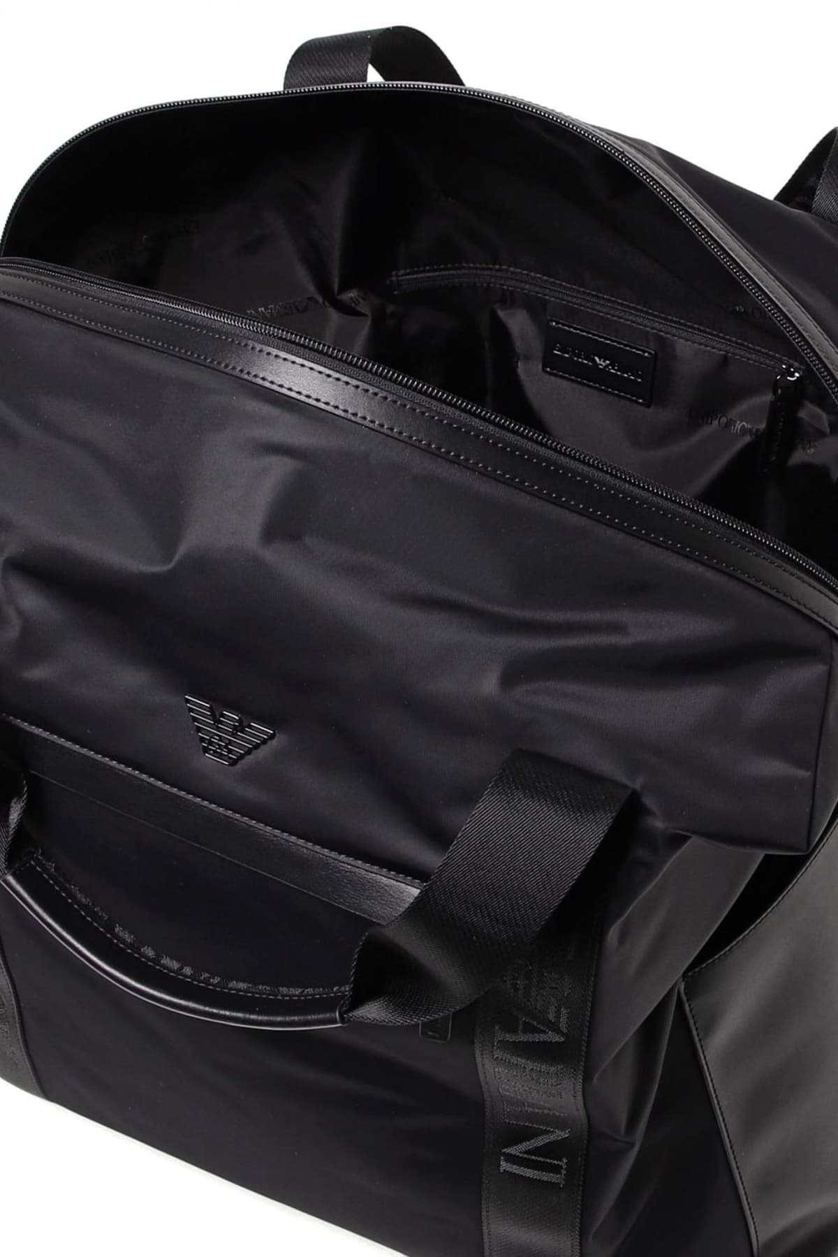 EMPORIO ARMANI ΣΑΚΟΣ ΤΑΞΙΔΙΟΥ LOGO ΜΑΥΡΟ