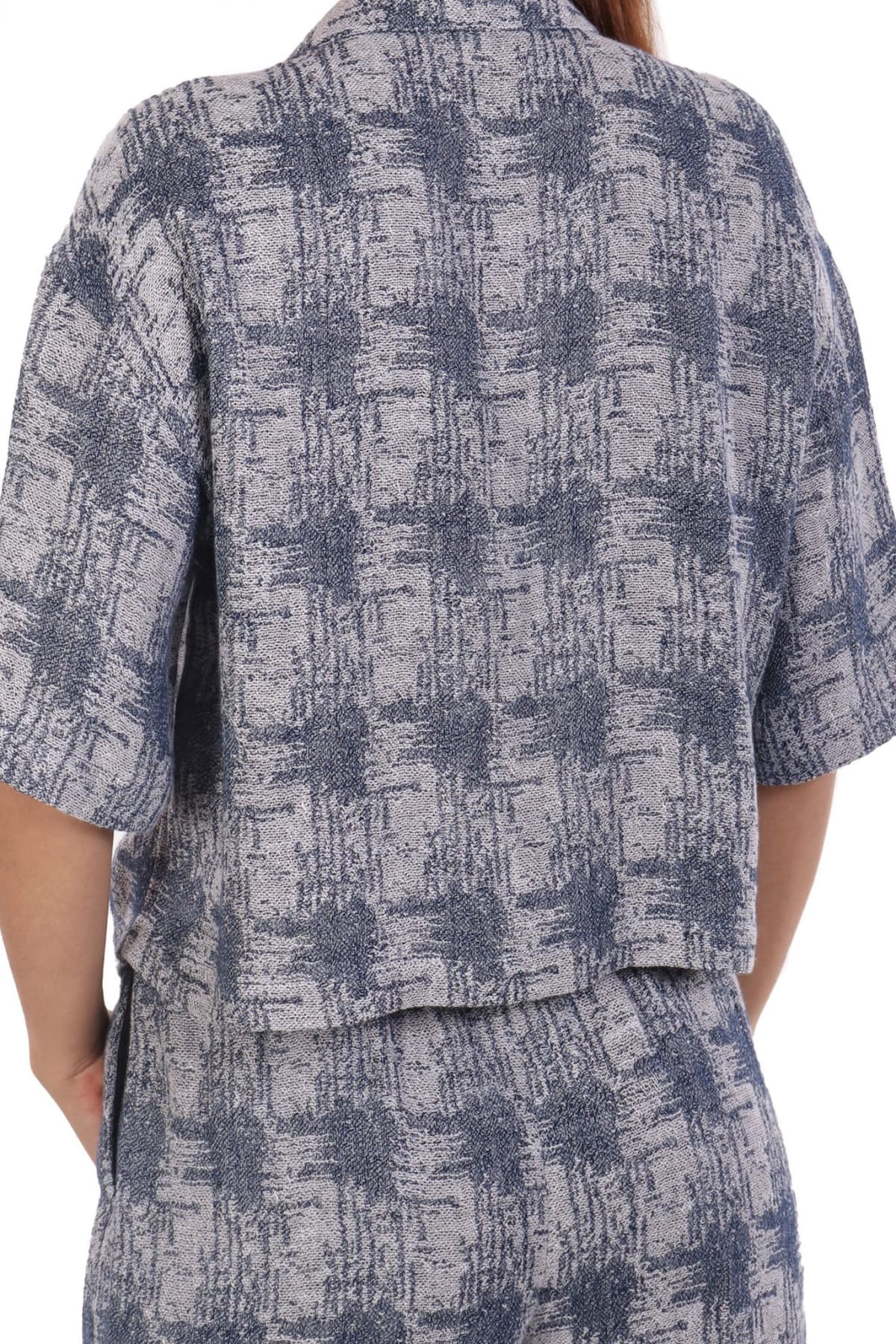 EMPORIO ARMANI ΠΟΥΚΑΜΙΣΟ CROP ΛΙΝΟ ΓΚΡΙ-ΡΑΦ