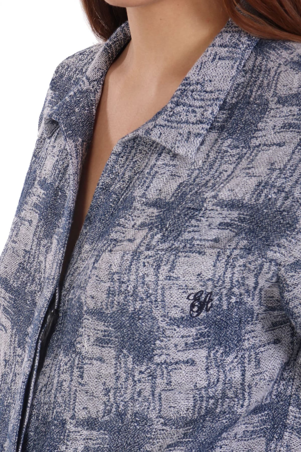 EMPORIO ARMANI ΠΟΥΚΑΜΙΣΟ CROP ΛΙΝΟ ΓΚΡΙ-ΡΑΦ