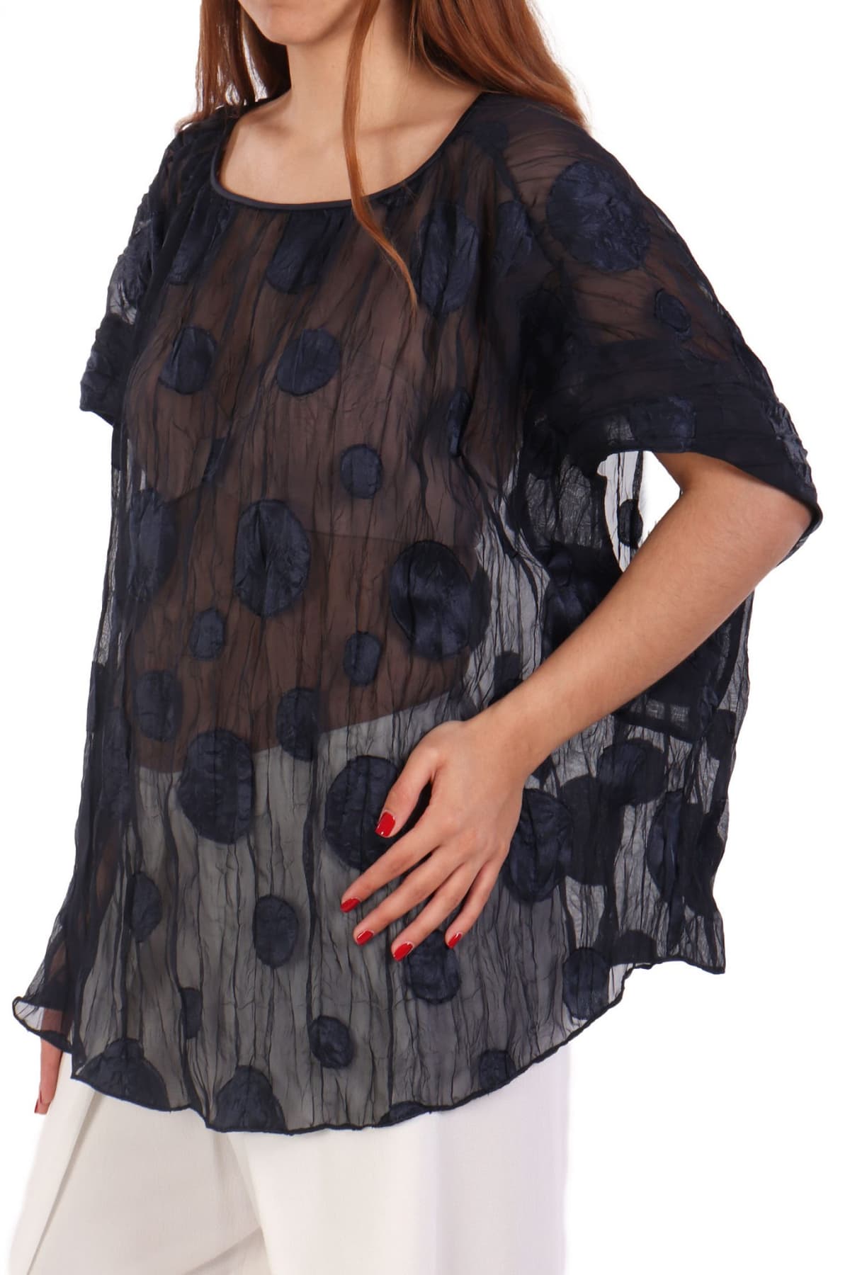 EMPORIO ARMANI ΜΠΛΟΥΖΑ ΓΚΟΦΡΕ ΠΟΥΑ ΣΚΟΥΡΟ ΜΠΛΕ