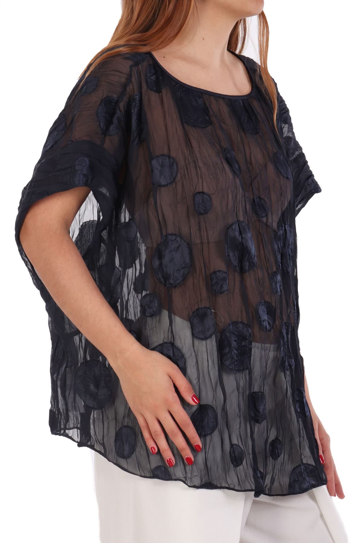 EMPORIO ARMANI ΜΠΛΟΥΖΑ ΓΚΟΦΡΕ ΠΟΥΑ ΣΚΟΥΡΟ ΜΠΛΕ