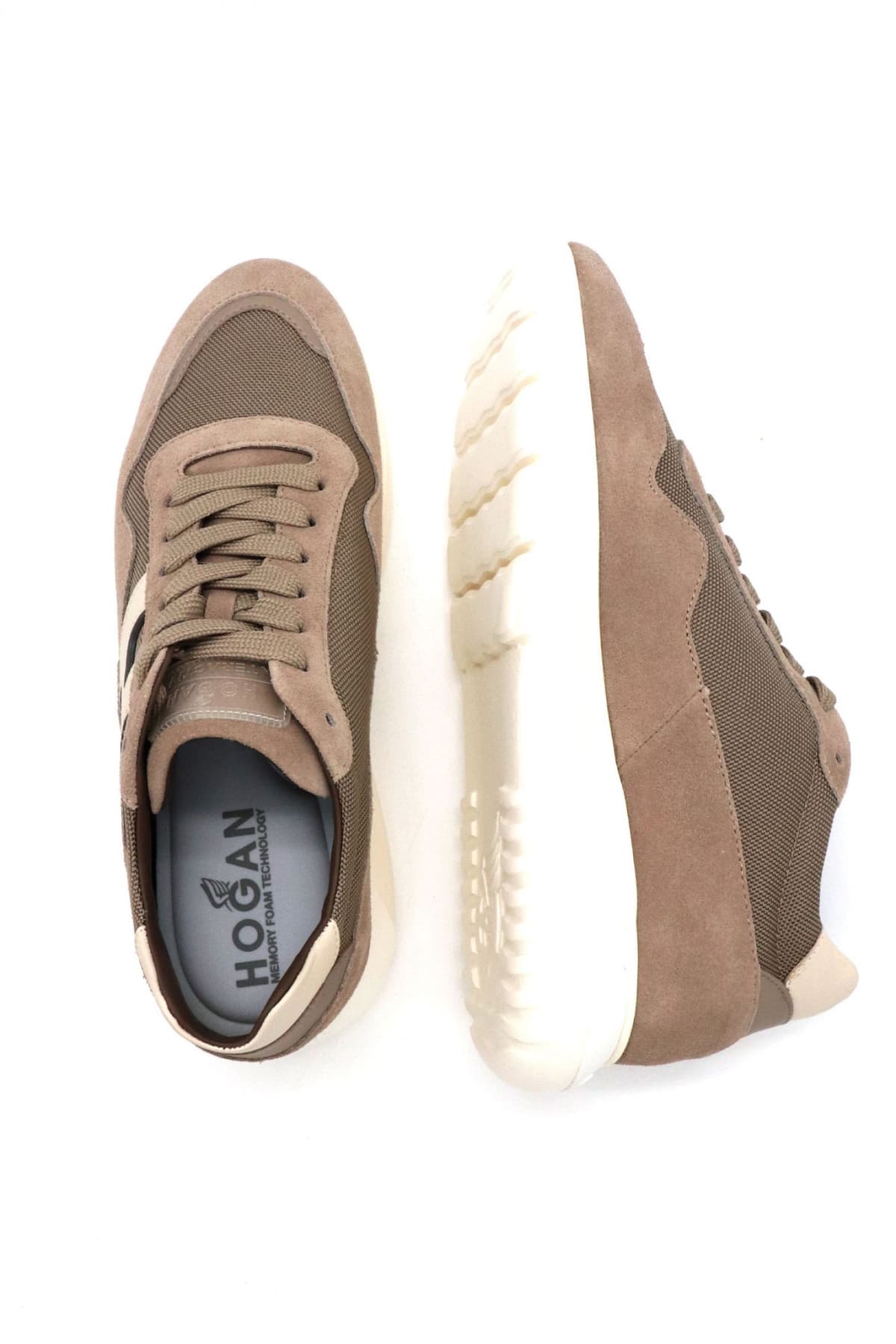 HOGAN ΠΑΠΟΥΤΣΙΑ SNEAKERS INTERACTIVE3 ALLAC. H LISSAT ΔΕΡΜΑ ΜΠΕΖ