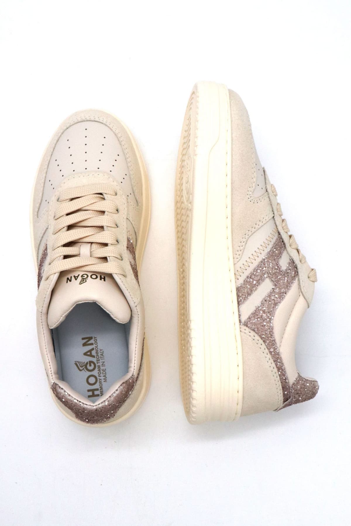 HOGAN ΠΑΠΟΥΤΣΙΑ SNEAKERS ΔΕΡΜΑ H630 ALLACCIATTO ΣΤΡΑΣ ΕΚΡΟΥ