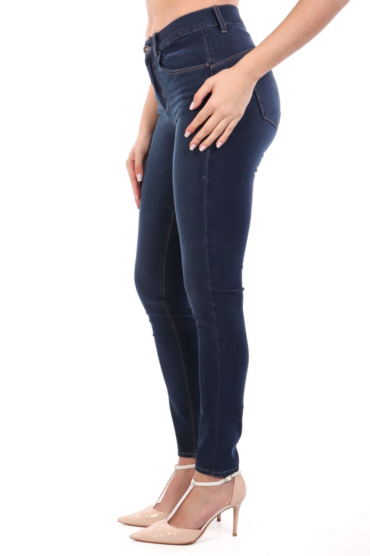 LIU-JO ΠΑΝΤΕΛΟΝΙ JEANS DIVINE HIGH WAIST ΣΚΟΥΡΟ ΜΠΛΕ