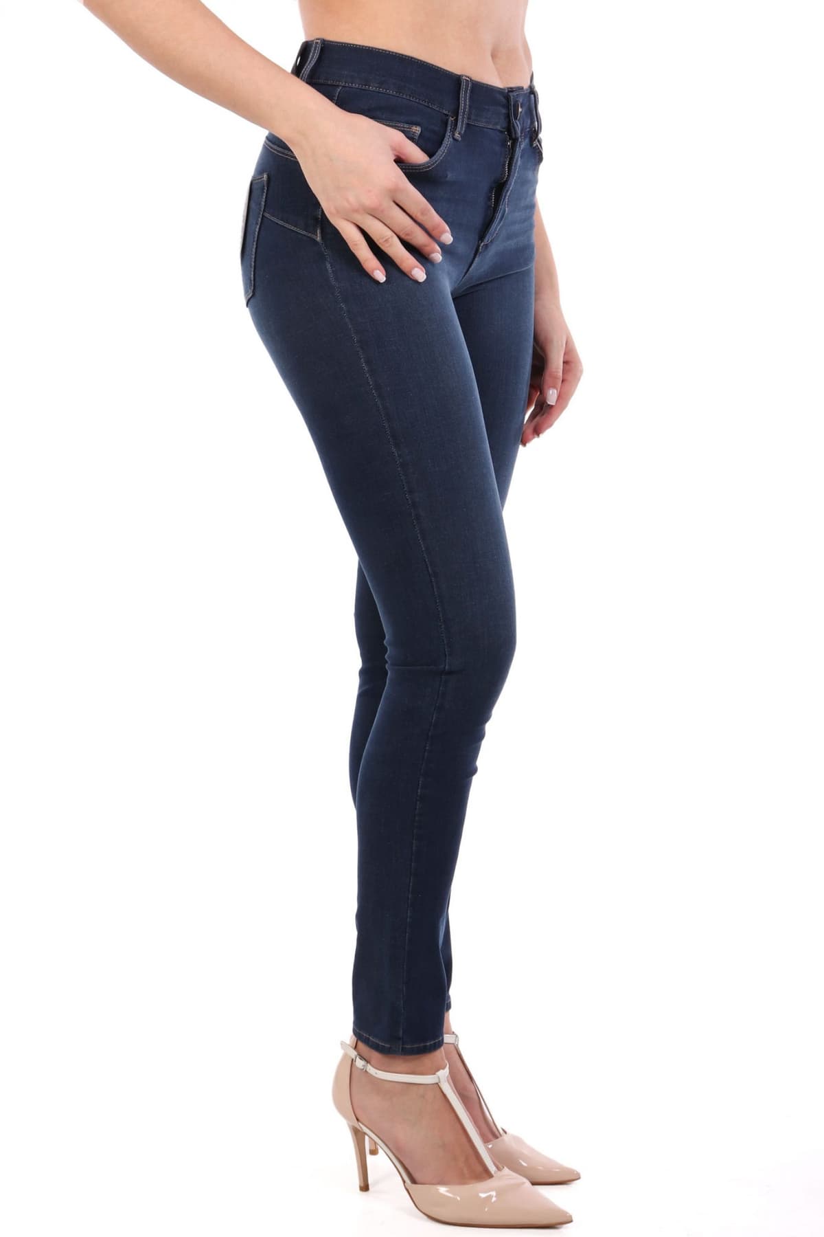 LIU-JO ΠΑΝΤΕΛΟΝΙ JEANS DIVINE HIGH WAIST ΣΚΟΥΡΟ ΜΠΛΕ