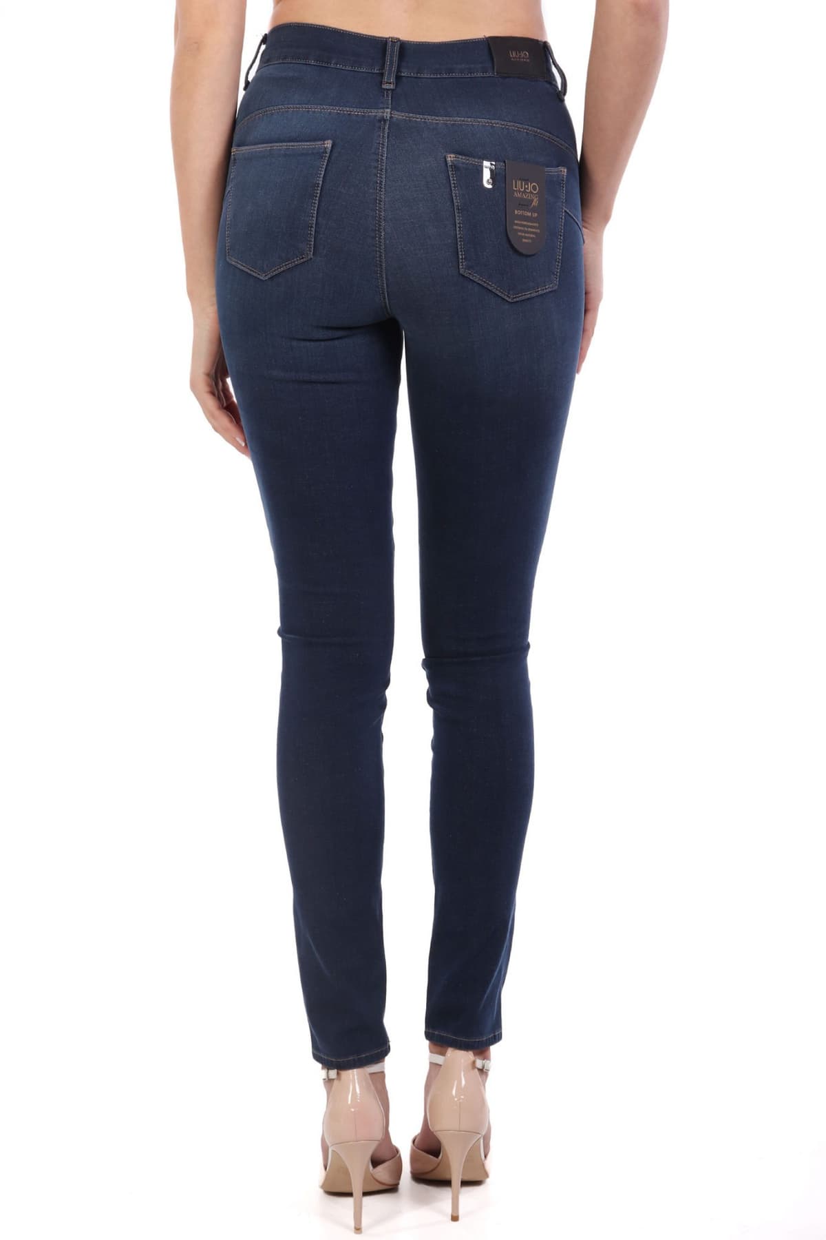 LIU-JO ΠΑΝΤΕΛΟΝΙ JEANS DIVINE HIGH WAIST ΣΚΟΥΡΟ ΜΠΛΕ