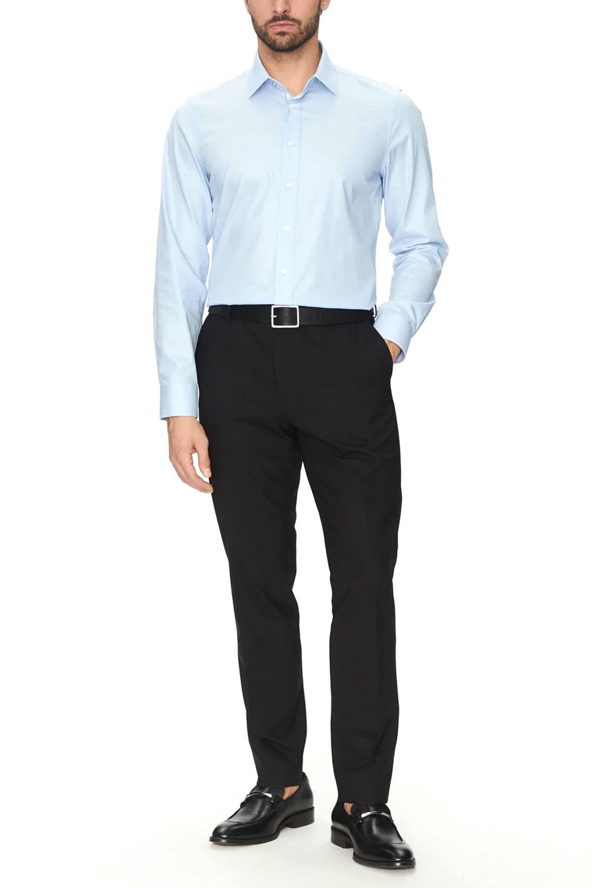 MICHAEL KORS ΠΟΥΚΑΜΙΣΟ MODERN FIT DOBBY ENGINEERD ΣΙΕΛ