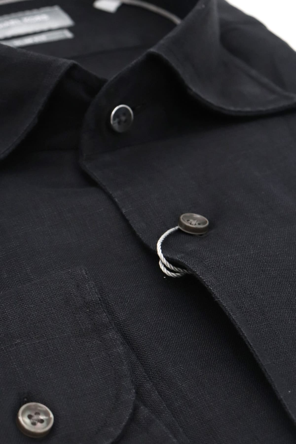 MICHAEL KORS ΠΟΥΚΑΜΙΣΟ SLIM FIT ΛΙΝΟ ΜΑΥΡΟ