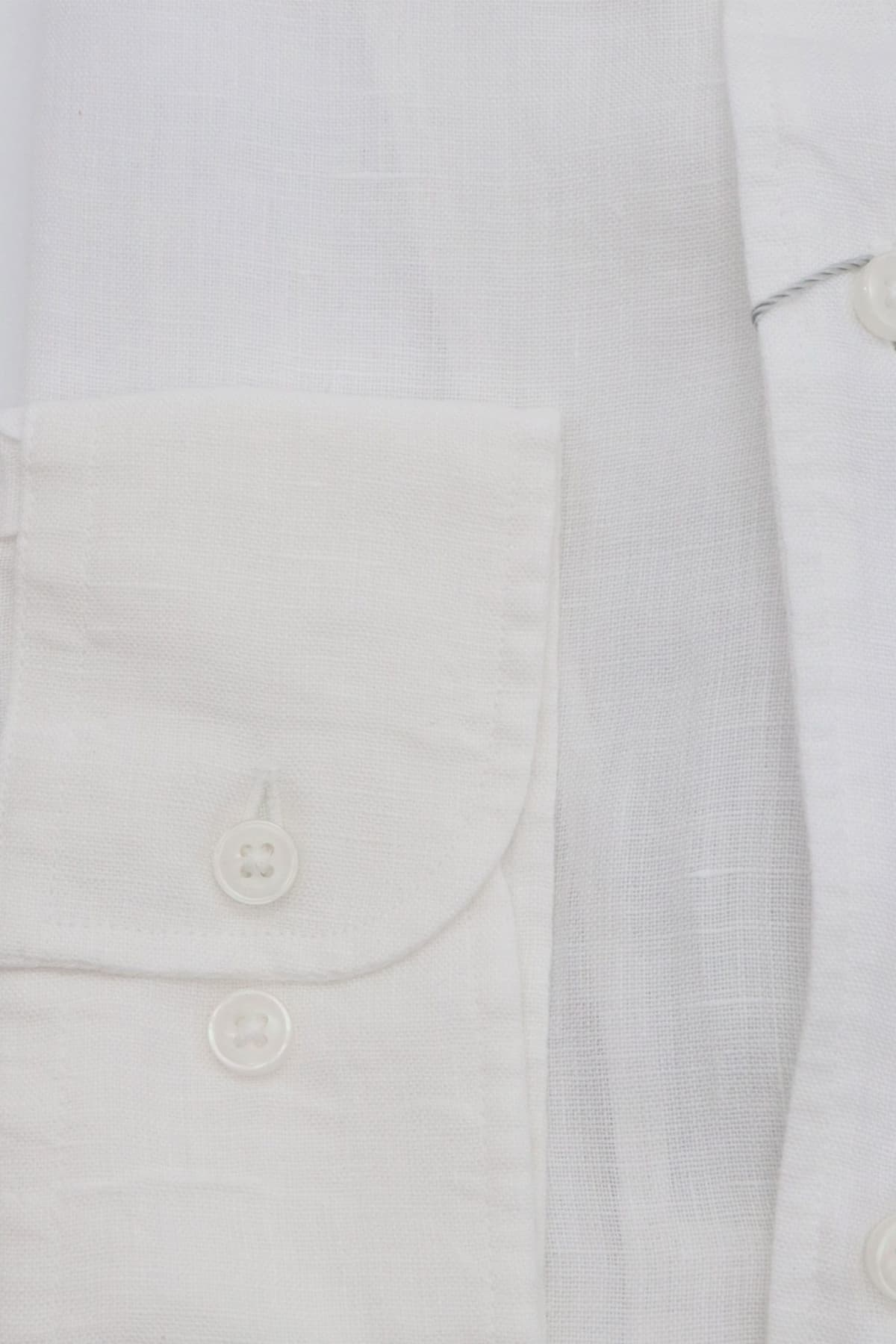 MICHAEL KORS ΠΟΥΚΑΜΙΣΟ SLIM FIT ΛΙΝΟ ΛΕΥΚΟ