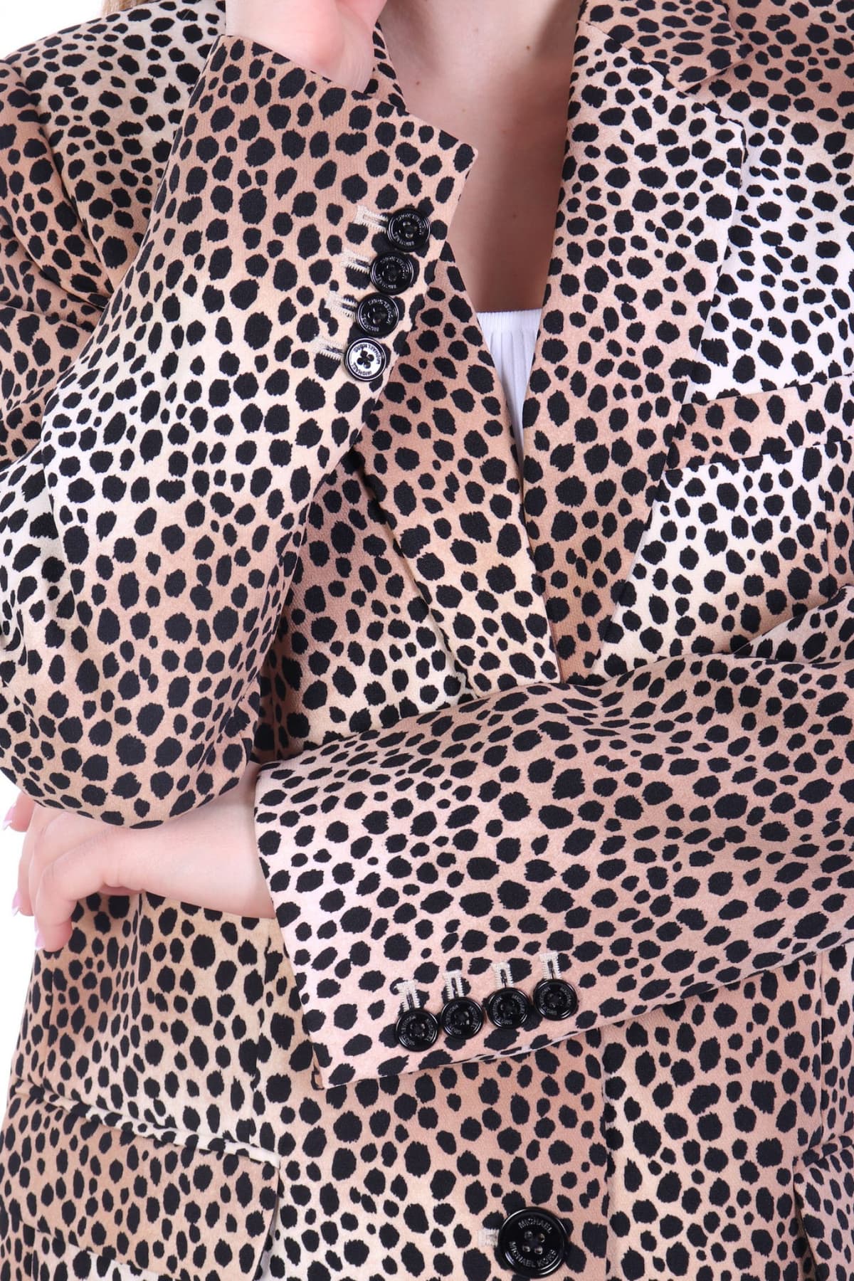 MICHAEL KORS ΣΑΚΑΚΙ OVERSAZED ΛΕΟΠΑΡ ΚΑΦΕ-ΜΠΕΖ