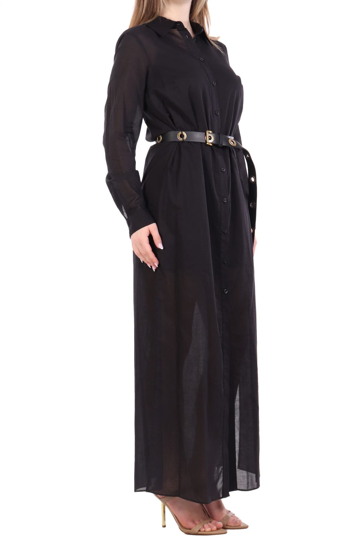 MICHAEL KORS ΦΟΡΕΜΑ MAXI ΣΕΜΙΖΙΕ ΜΕ ΖΩΝΗ ΜΑΥΡΟ