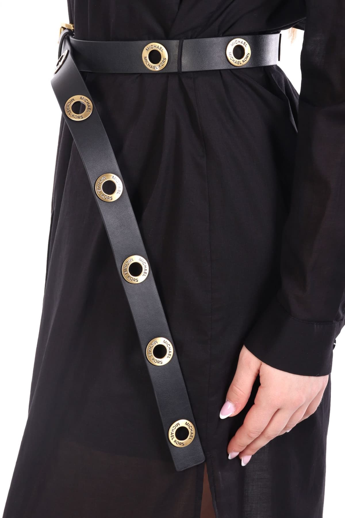 MICHAEL KORS ΦΟΡΕΜΑ MAXI ΣΕΜΙΖΙΕ ΜΕ ΖΩΝΗ ΜΑΥΡΟ