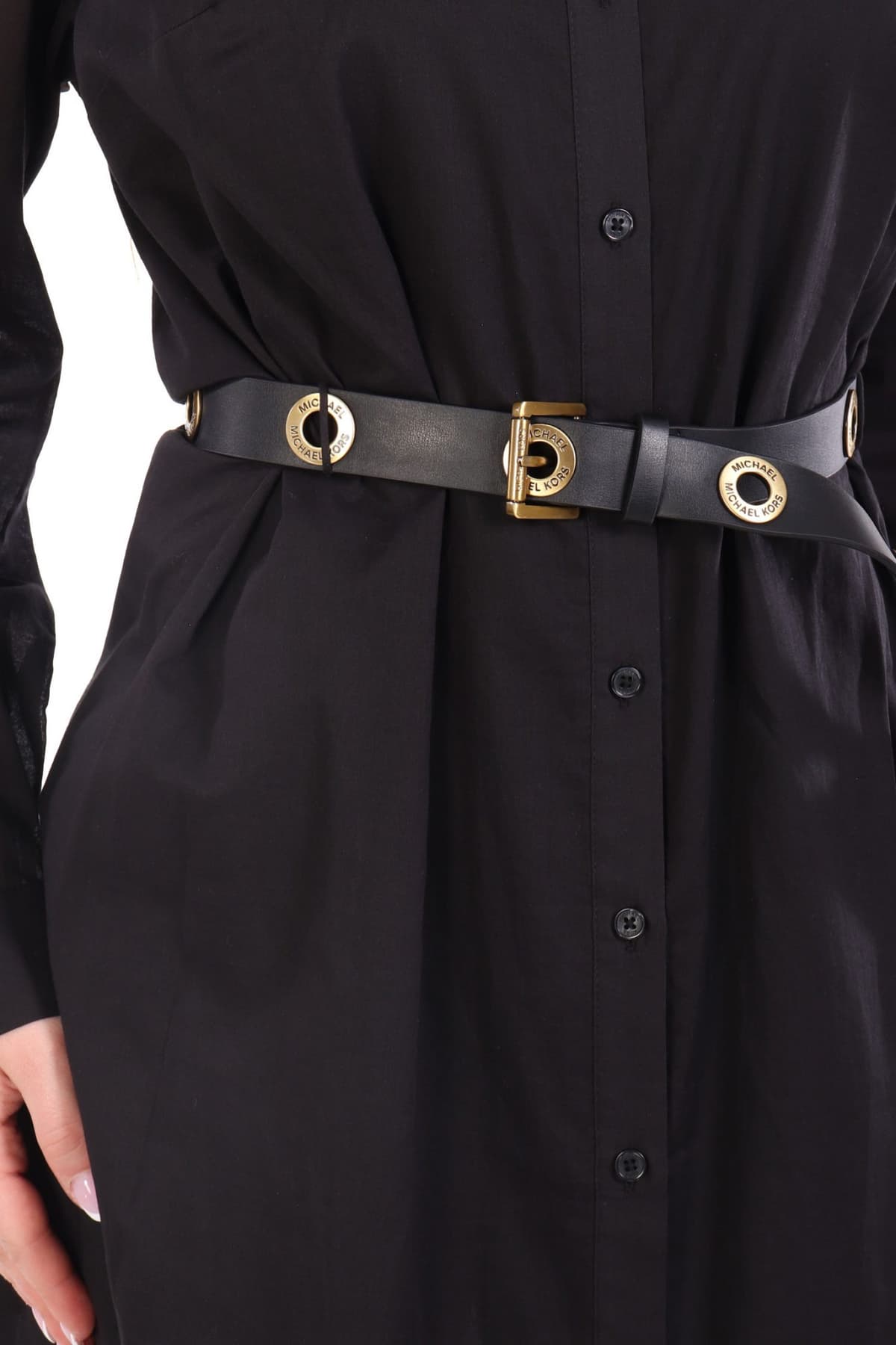 MICHAEL KORS ΦΟΡΕΜΑ MAXI ΣΕΜΙΖΙΕ ΜΕ ΖΩΝΗ ΜΑΥΡΟ