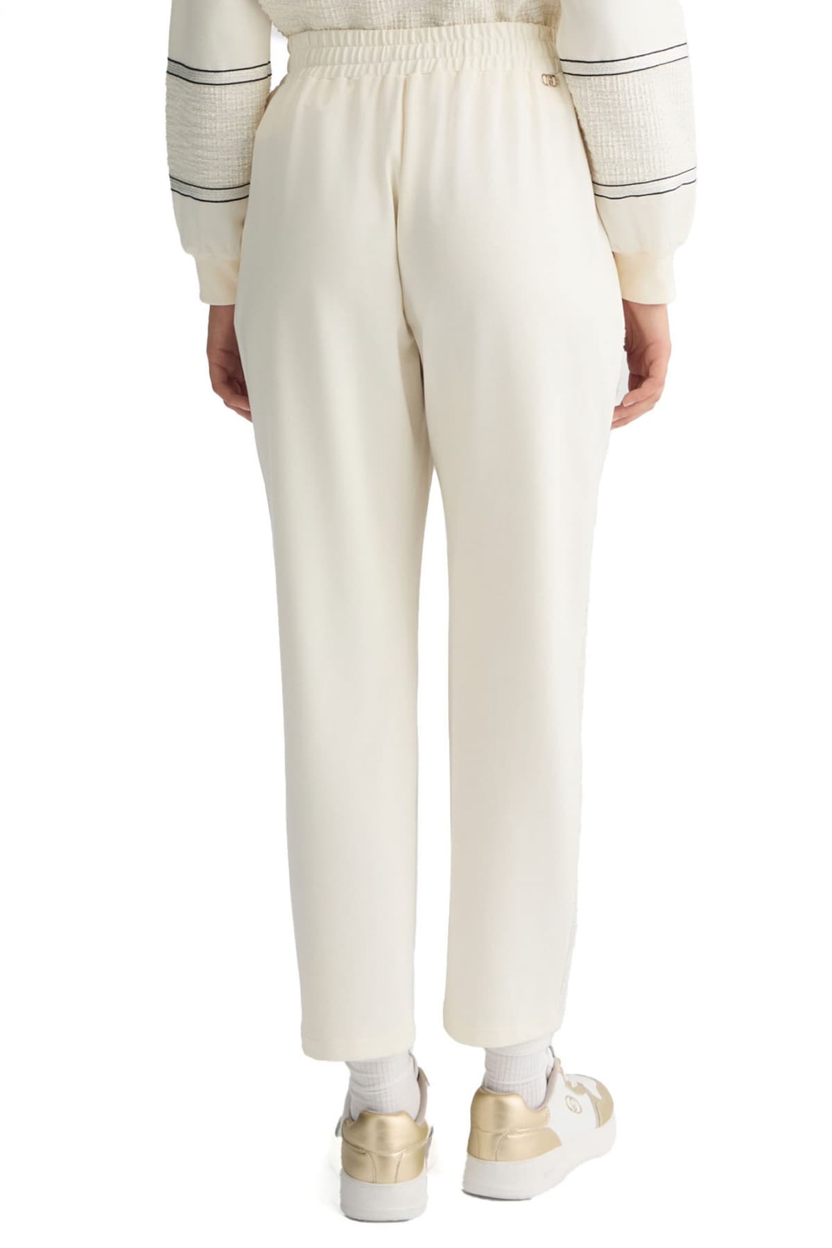 LIU JO ΠΑΝΤΕΛΟΝΙ JERSEY ΡΙΓΑ ΠΛΑΙ ΕΚΡΟΥ