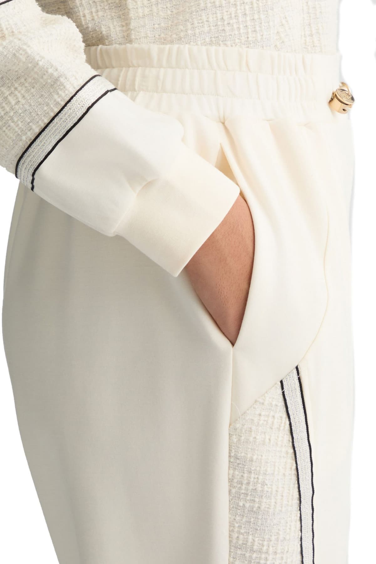 LIU JO ΠΑΝΤΕΛΟΝΙ JERSEY ΡΙΓΑ ΠΛΑΙ ΕΚΡΟΥ