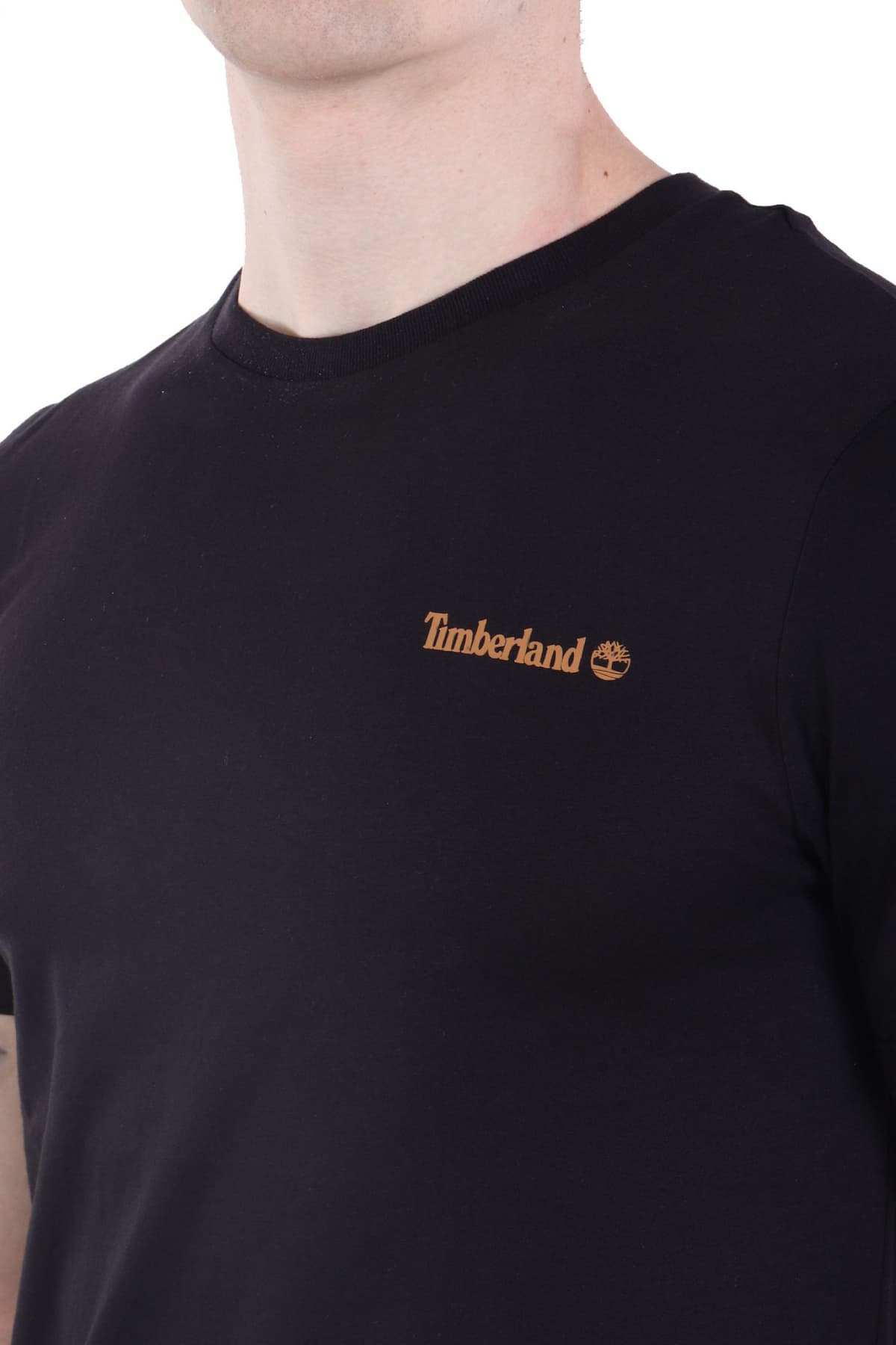 TIMBERLAND Small Linear Logo Print Tee TB0A5QQT-001 Black