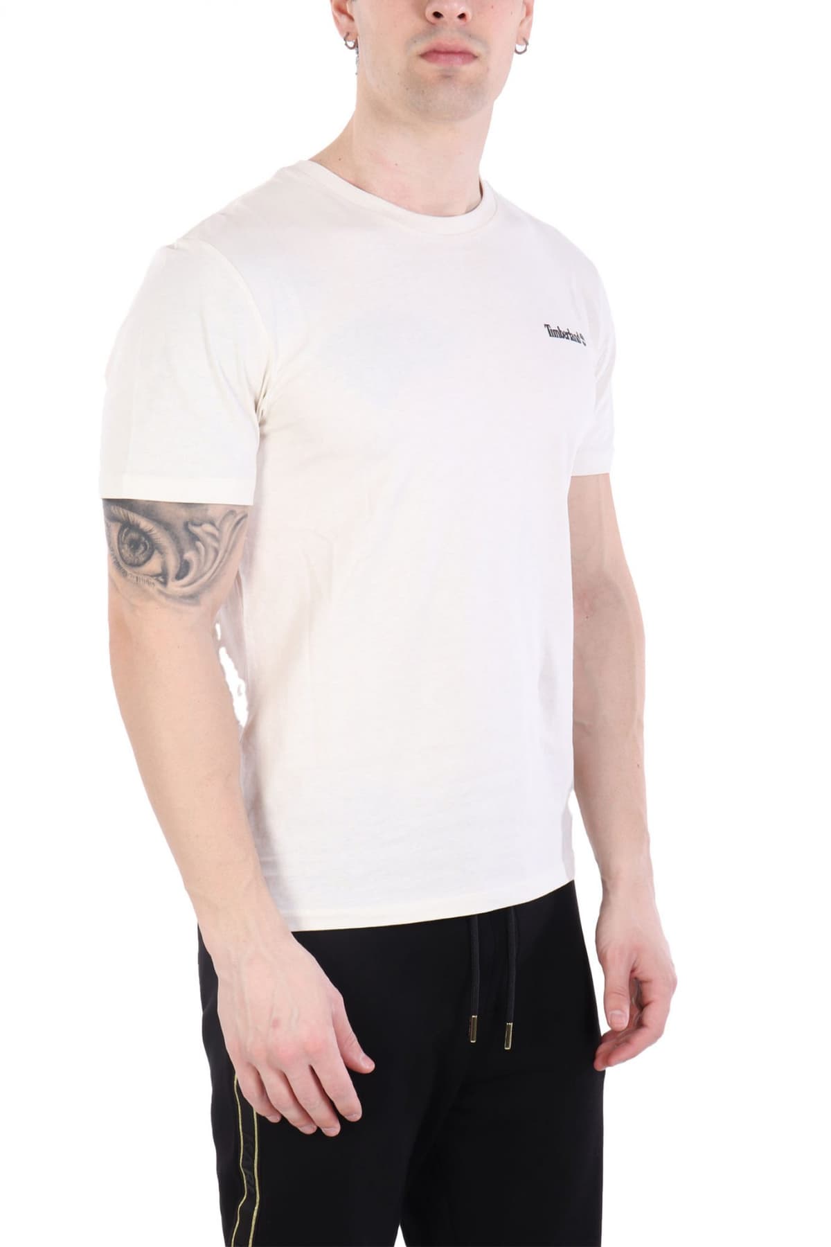 TIMBERLAND T-SHIRT CREW NECK SMALL LINEAR REGULAR FIT ΕΚΡΟΥ