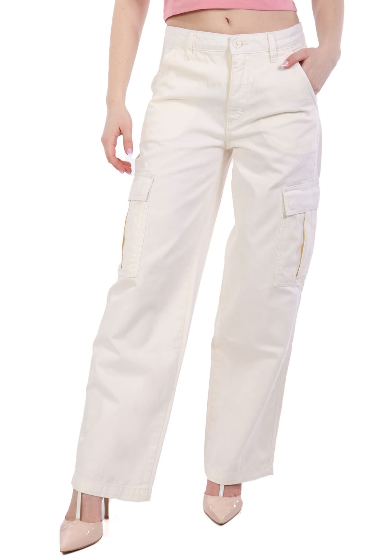 Women's Pants Guess Jeans Ecru