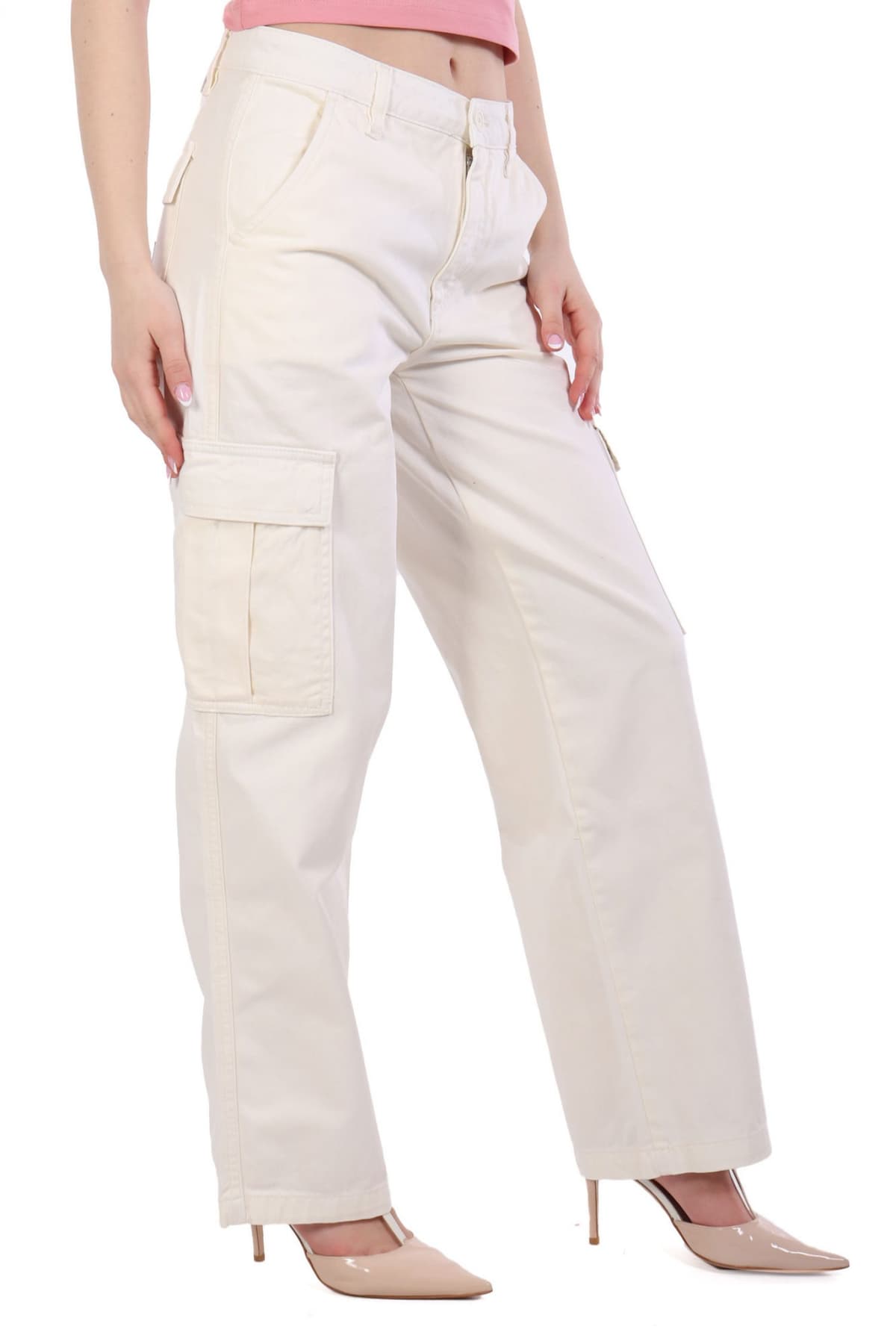 Women's Pants Guess Jeans Ecru