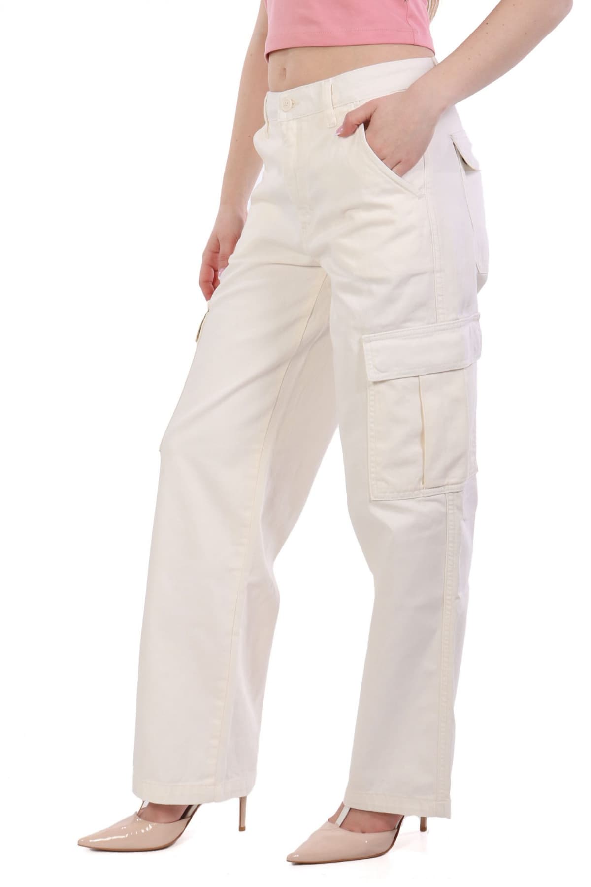 Women's Pants Guess Jeans Ecru