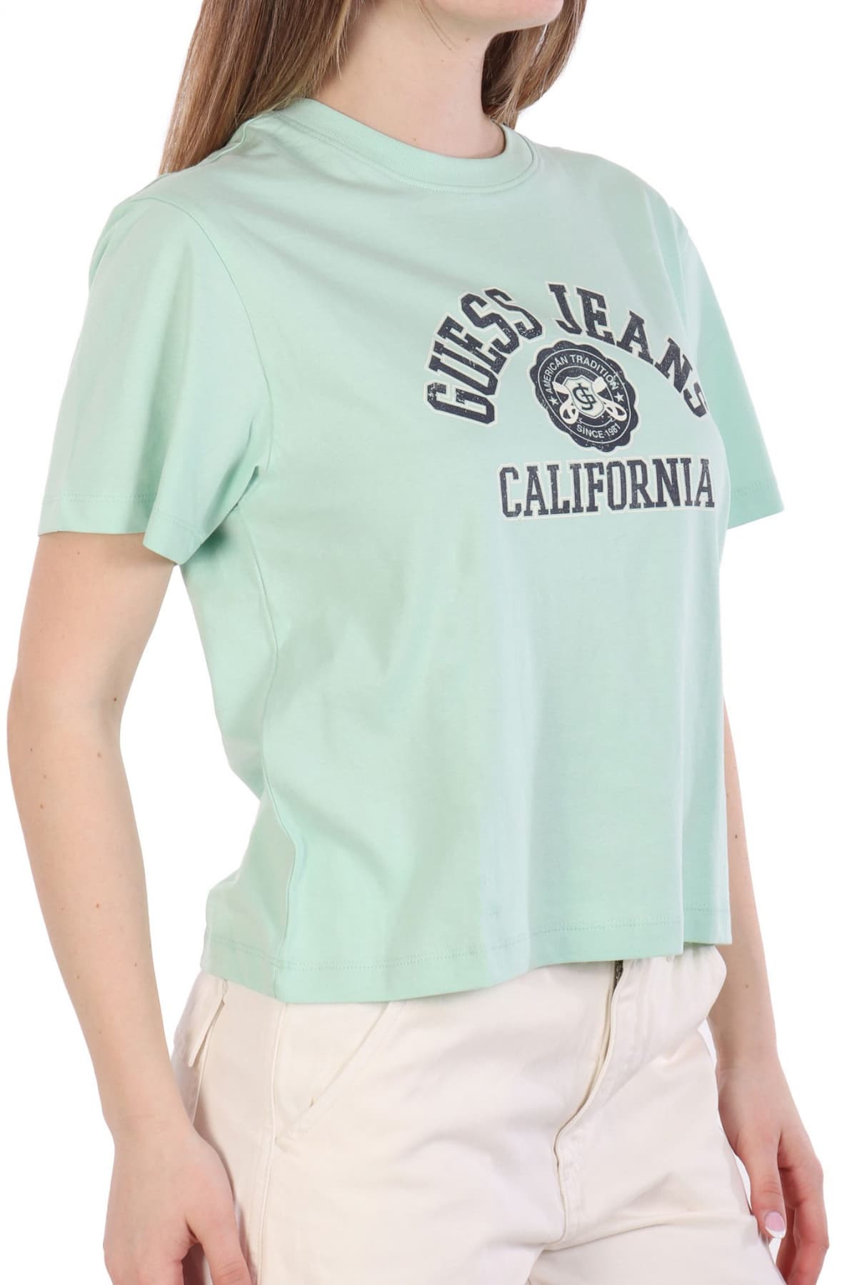 GUESS JEANS T-SHIRT LOGO ΜΕΝΤΑ