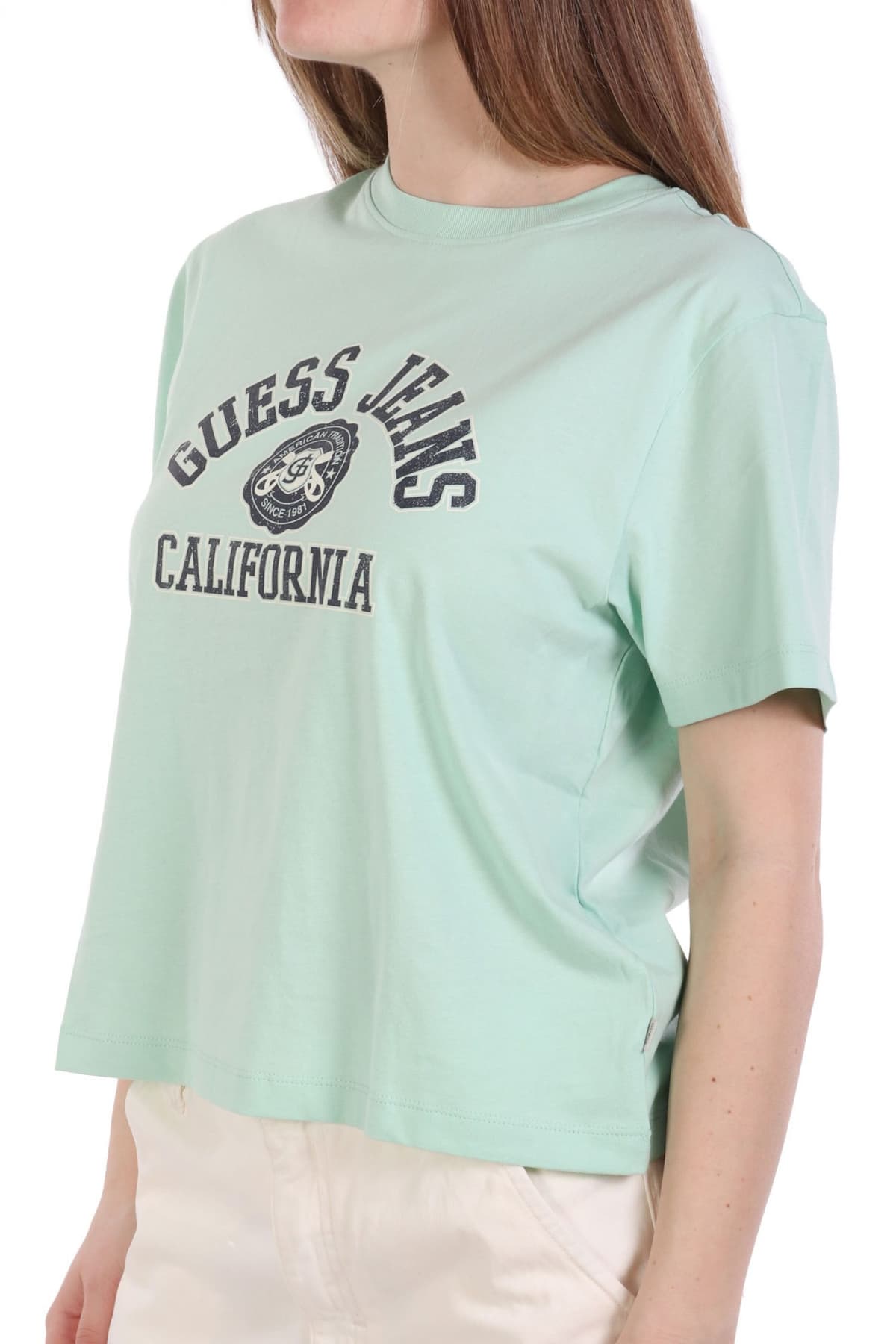 GUESS JEANS T-SHIRT LOGO ΜΕΝΤΑ