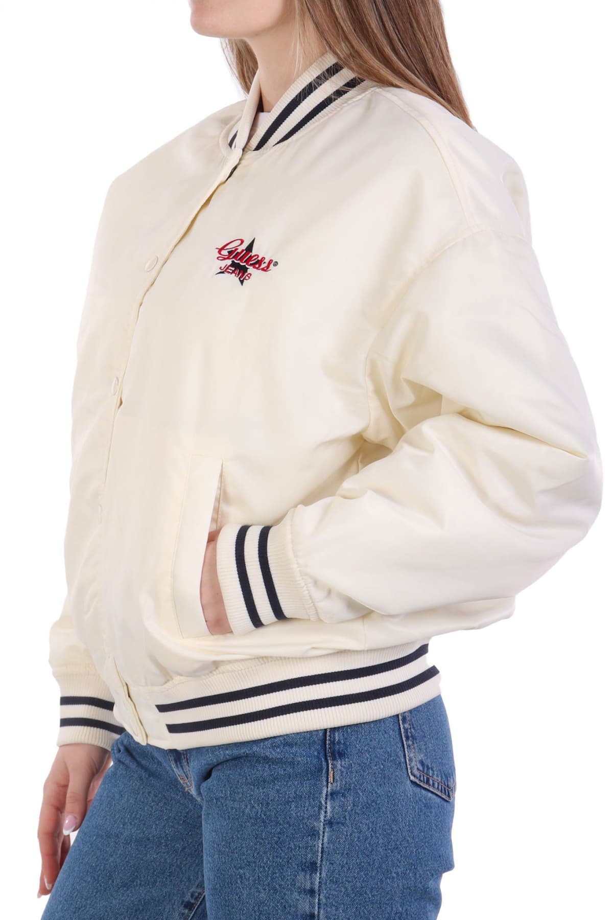 GUESS JEANS ΜΠΟΥΦΑΝ BOMBER ΜΠΕΖ