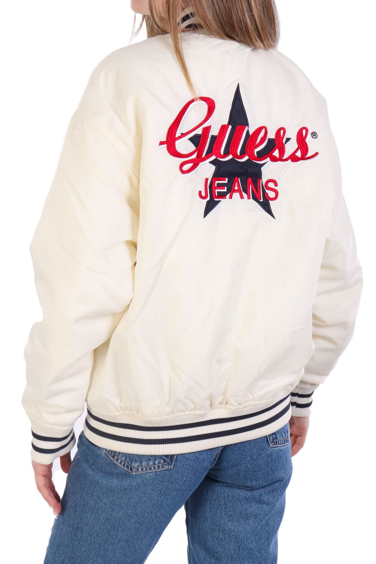 GUESS JEANS ΜΠΟΥΦΑΝ BOMBER ΜΠΕΖ