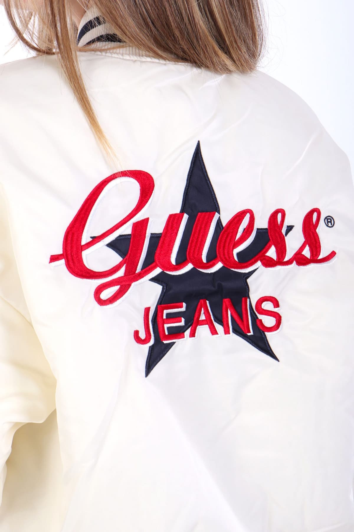 GUESS JEANS ΜΠΟΥΦΑΝ BOMBER ΜΠΕΖ