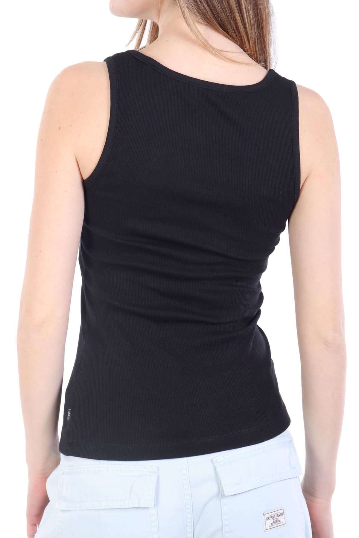 GUESS JEANS TANK TOP LOGO ΜΑΥΡΟ