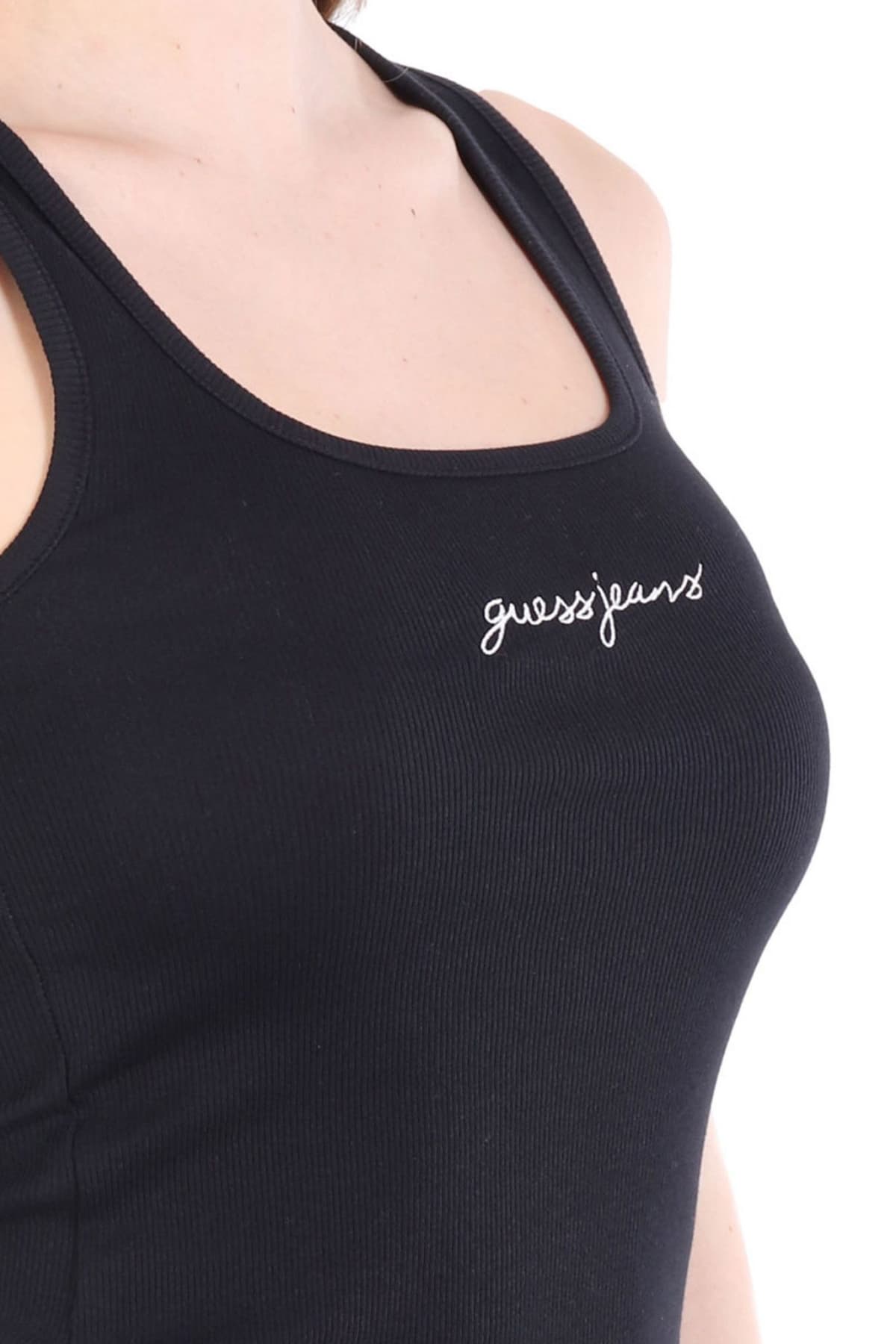 GUESS JEANS TANK TOP LOGO ΜΑΥΡΟ