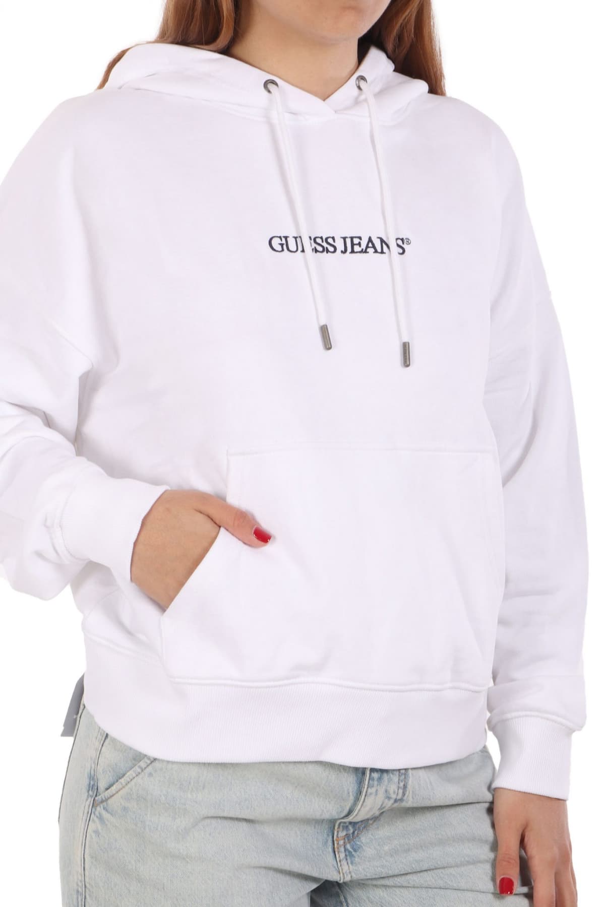 GUESS JEANS ΦΟΥΤΕΡ HOODIE ΛΕΥΚΟ