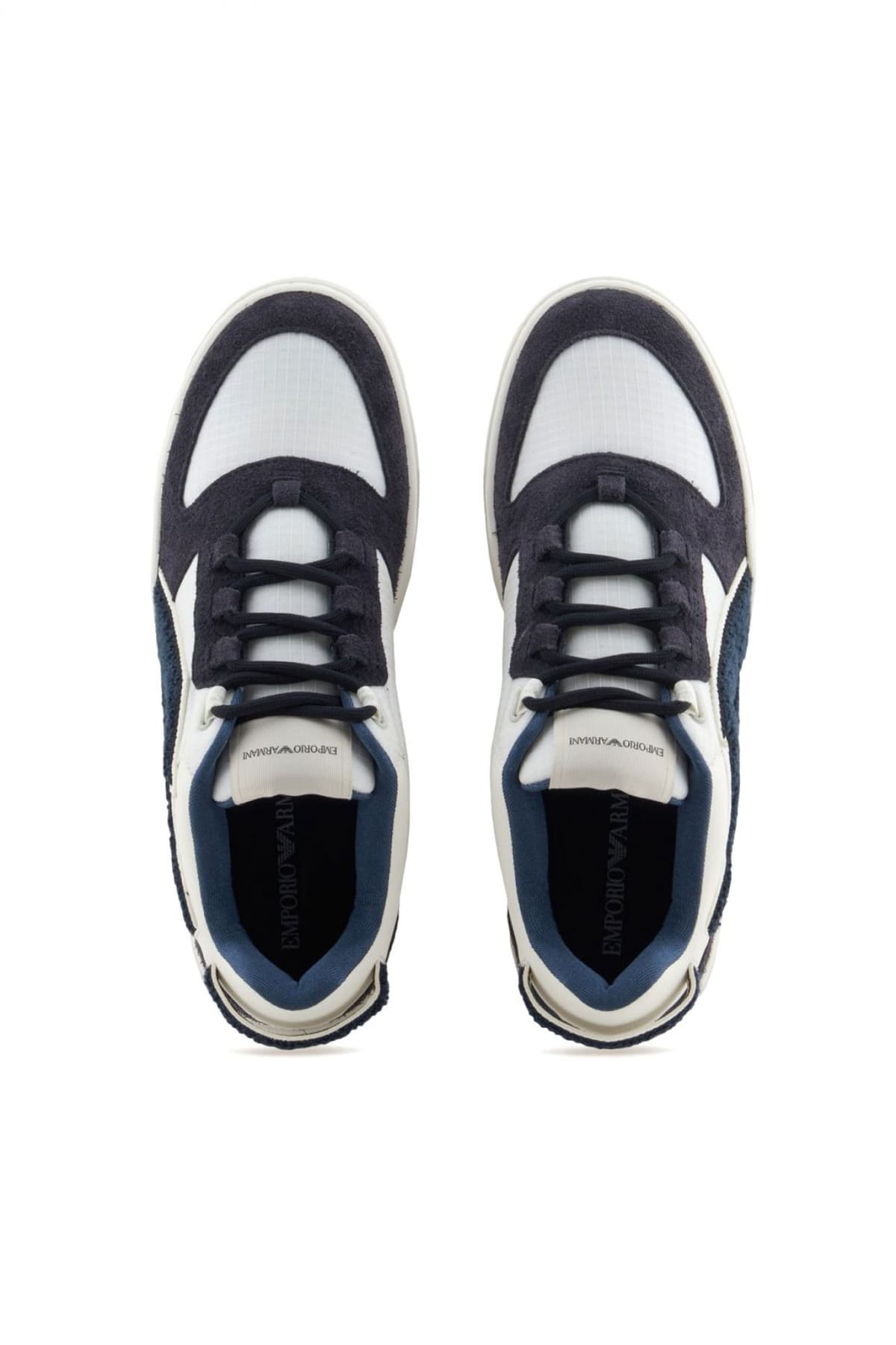 EMPORIO ARMANI ΠΑΠΟΥΤΣΙΑ SNEAKERS LOGO ΛΕΥΚΟ-ΜΠΛΕ