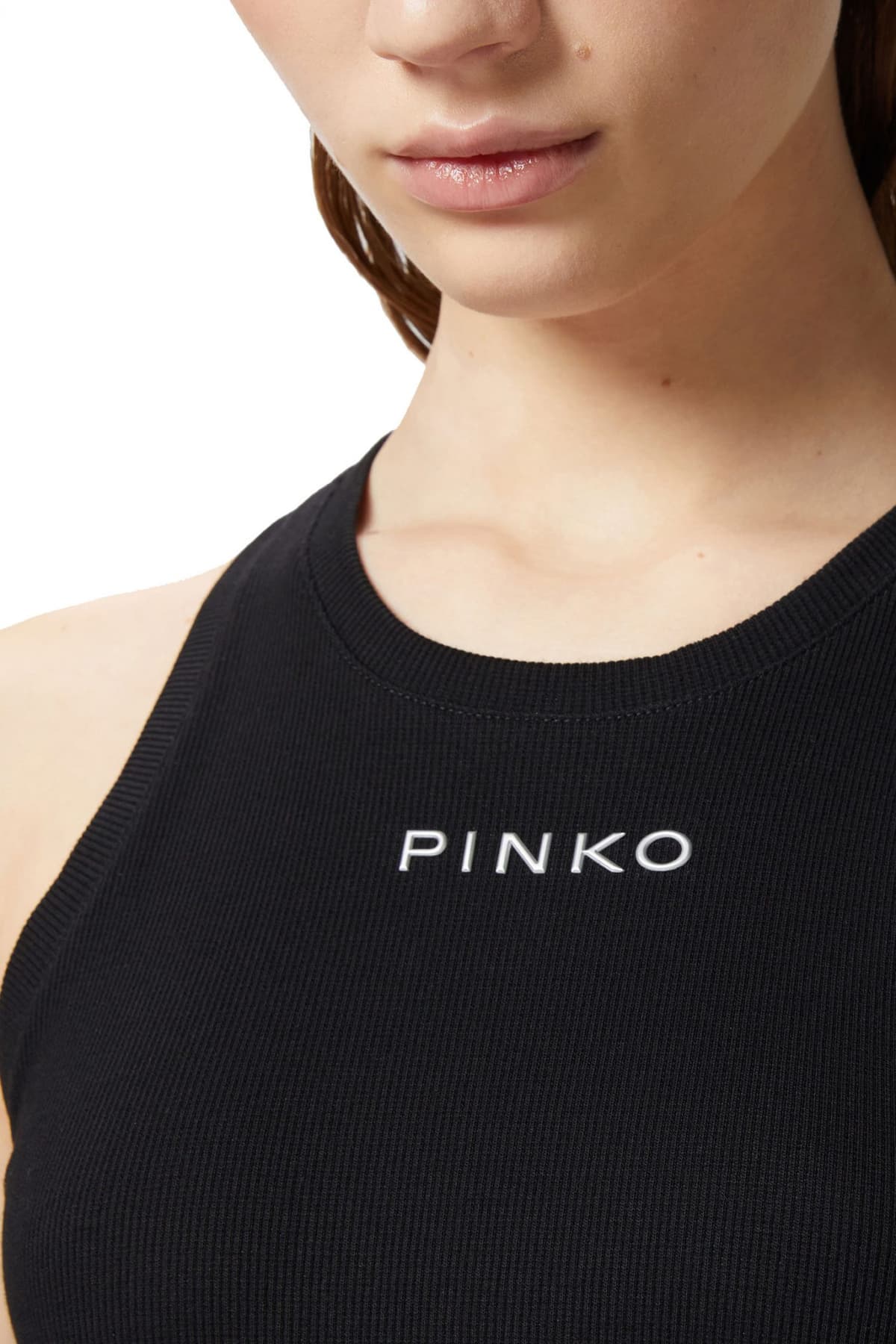 PINKO TANK TOP DISTINTO LOGO ΜΑΥΡΟ