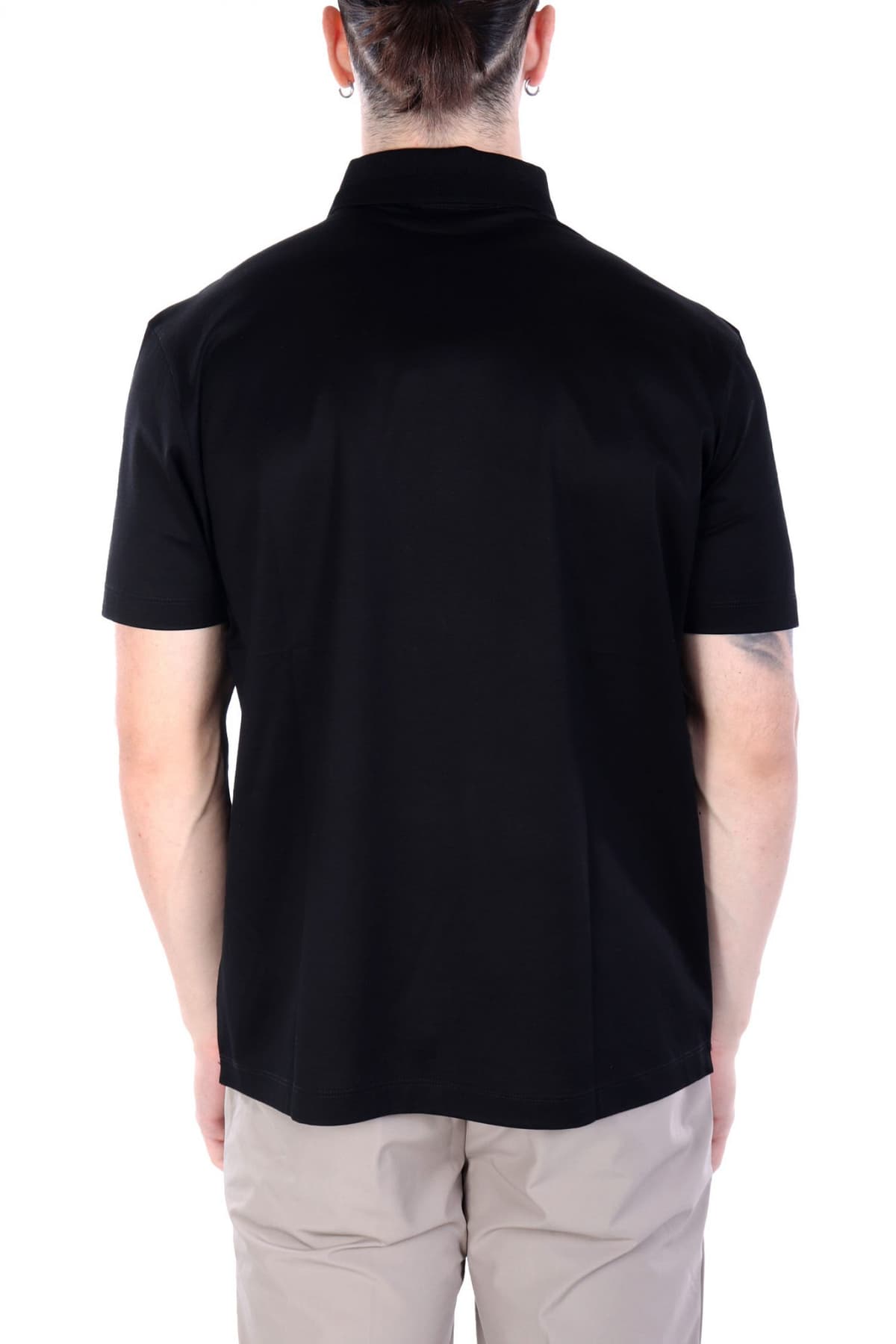 PAUL&SHARK POLO HALFZIP LOGO METALLIC PIN LOGO ΜΑΥΡΟ