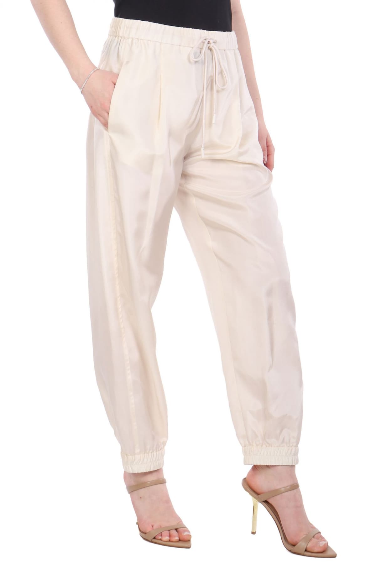 MARELLA MONOCHROME ΠΑΝΤΕΛΟΝΙ ABETAIA ΣΑΤΕΝ ΛΑΣΤΙΧΟ ΕΚΡΟΥ