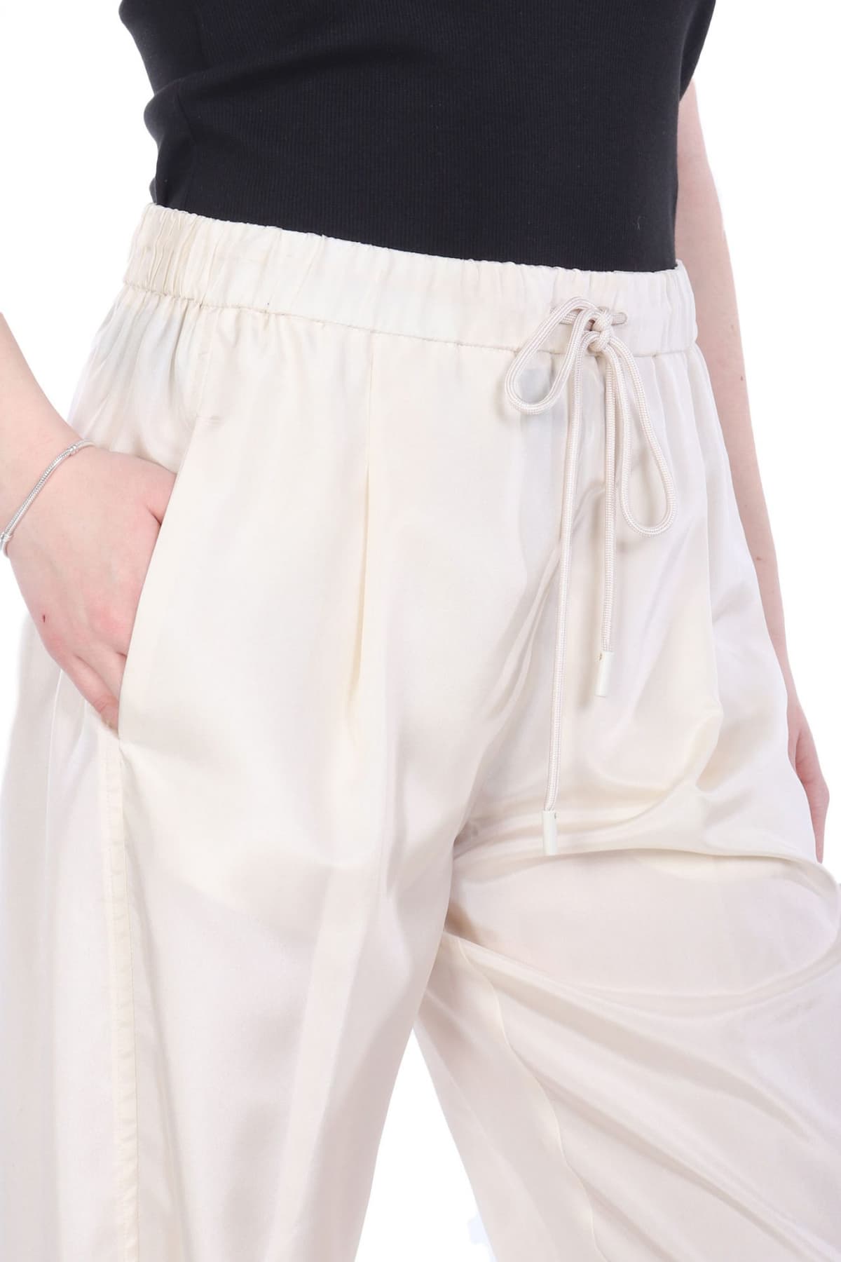 MARELLA MONOCHROME ΠΑΝΤΕΛΟΝΙ ABETAIA ΣΑΤΕΝ ΛΑΣΤΙΧΟ ΕΚΡΟΥ