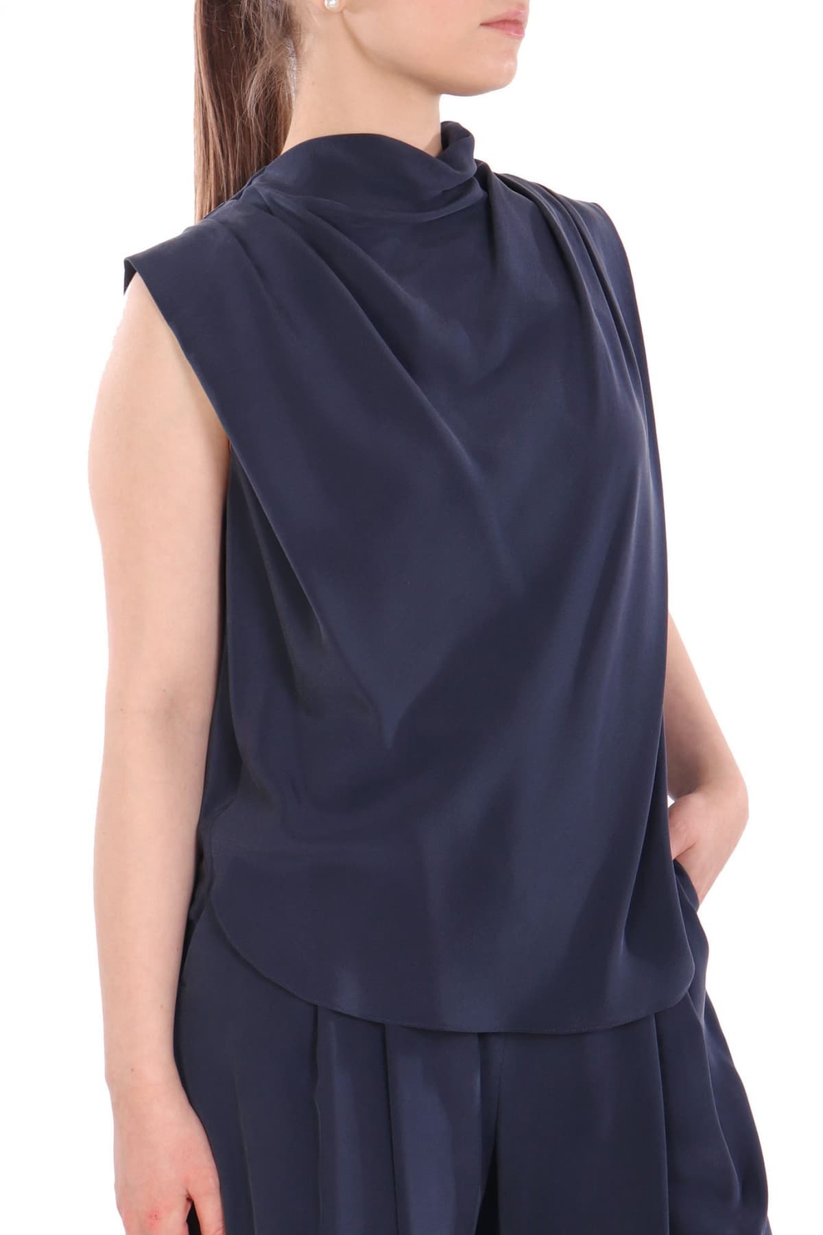 MARELLA TOP DONDOLO ΝΤΡΑΠΕ ΠΙΕΤΕΣ ΜΠΛΕ ΣΚΟΥΡΟ