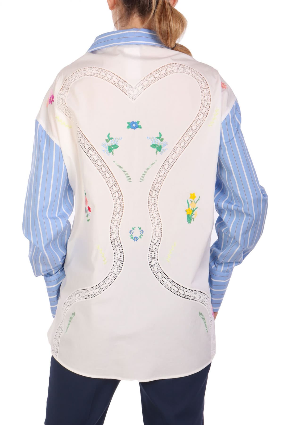 MAX MARA WEEKEND ΠΟΥΚΑΜΙΣΟ NADAR ΚΕΝΤΗΜΑ ΠΙΣΩ ΡΙΓΕ ΣΙΕΛ-ΛΕΥΚΟ