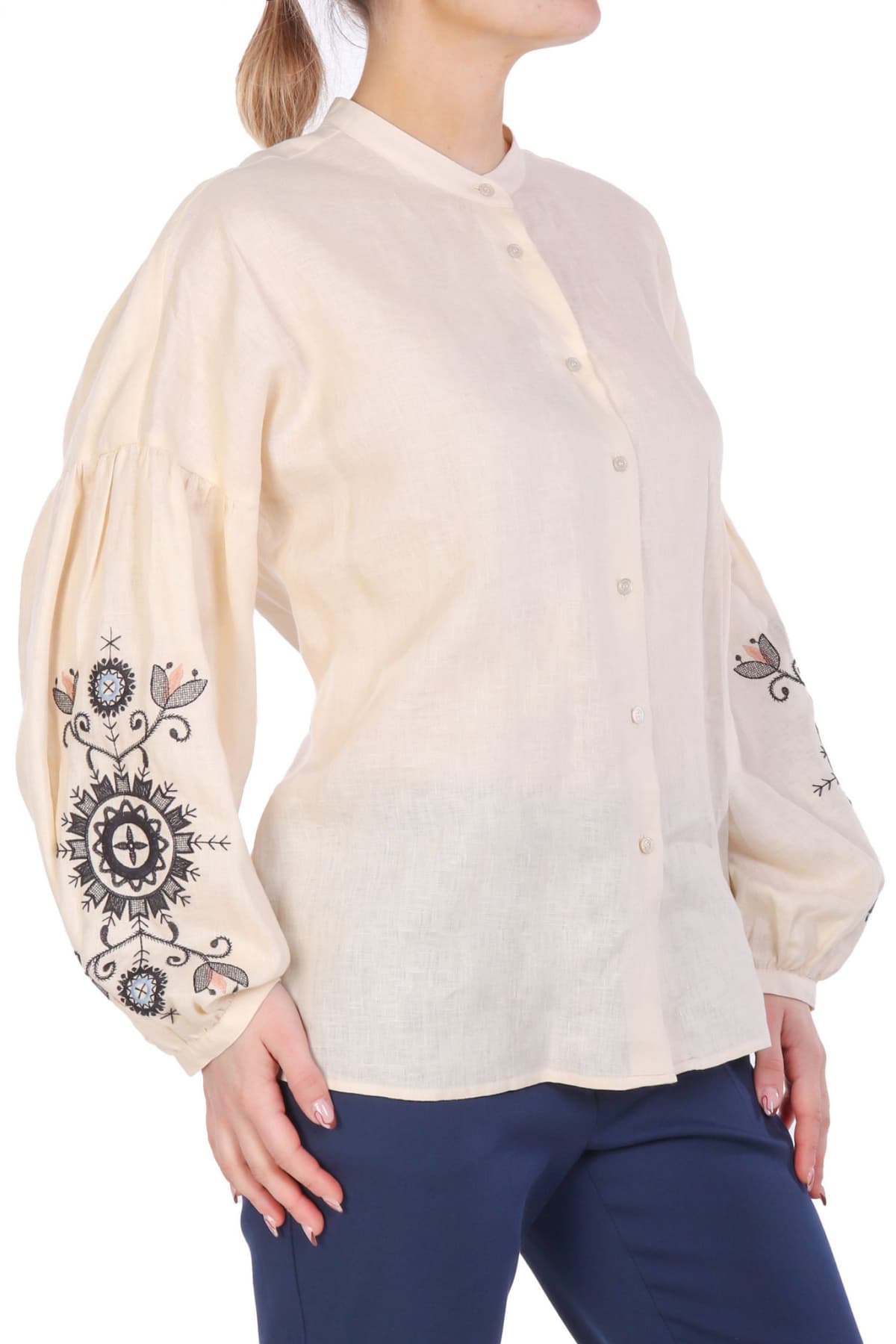 MAX MARA WEEKEND ΠΟΥΚΑΜΙΣΟ ΜΑΟ ILEX ΛΙΝΟ ΚΕΝΤΗΜΑ ΜΑΝΙΚΙΑ ΕΚΡΟΥ