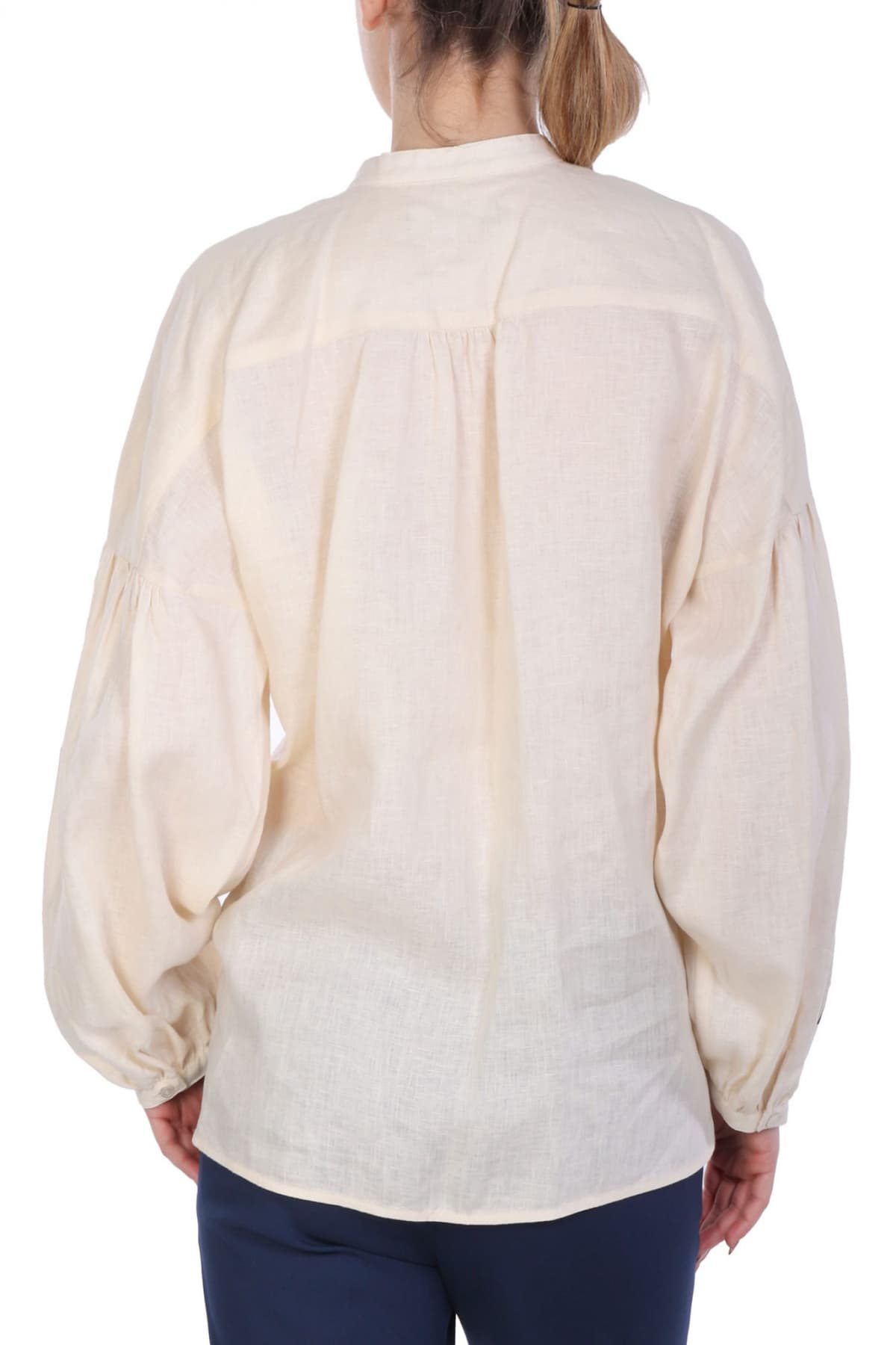 MAX MARA WEEKEND ΠΟΥΚΑΜΙΣΟ ΜΑΟ ILEX ΛΙΝΟ ΚΕΝΤΗΜΑ ΜΑΝΙΚΙΑ ΕΚΡΟΥ