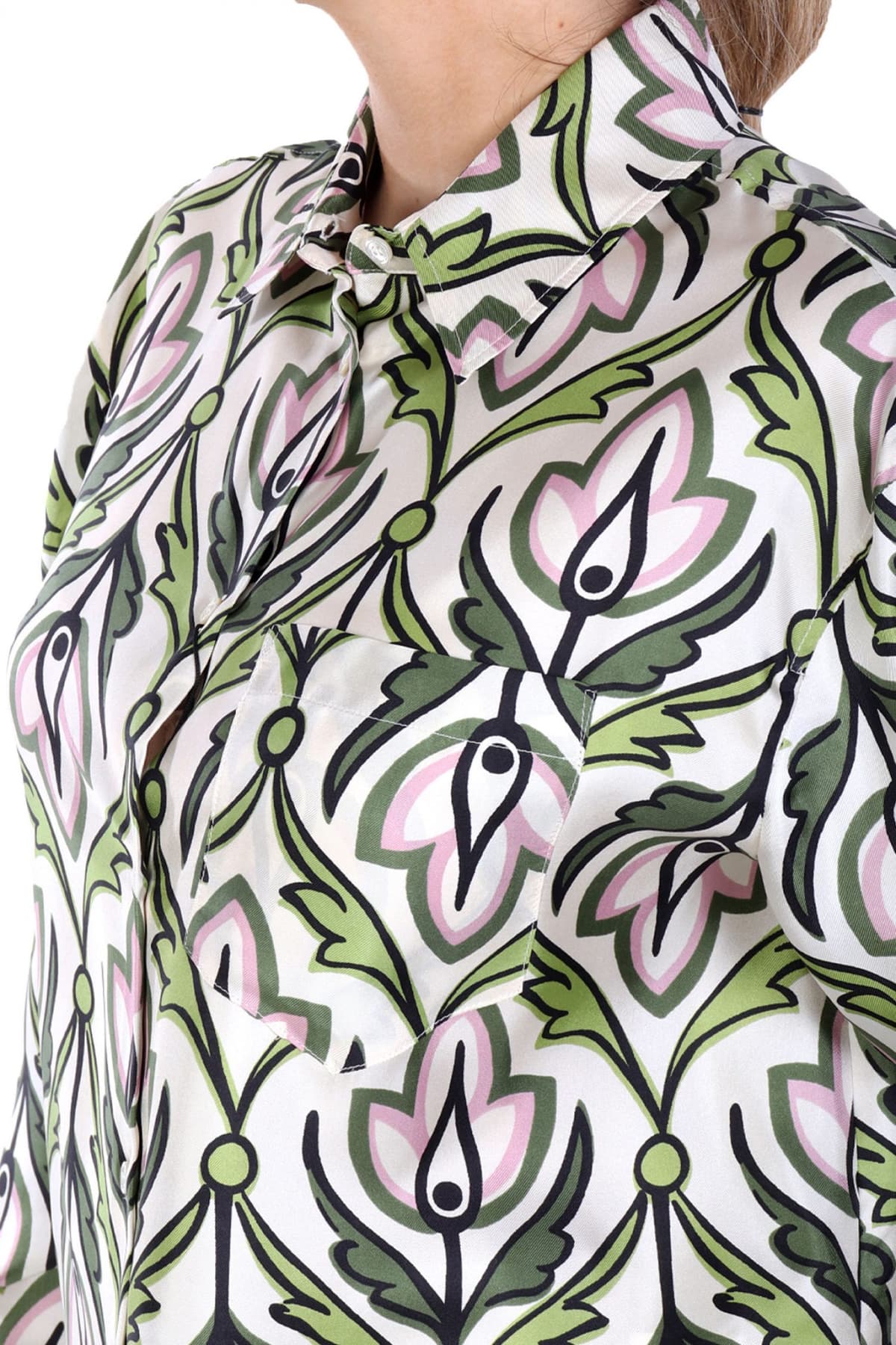 MAX MARA WEEKEND ΠΟΥΚΑΜΙΣΟ ENFASI ΜΕΤΑΞΩΤΟ ΕΜΠΡΙΜΕ ΕΚΡΟΥ-ΠΡΑΣΙΝΟ -ΡΟΖ