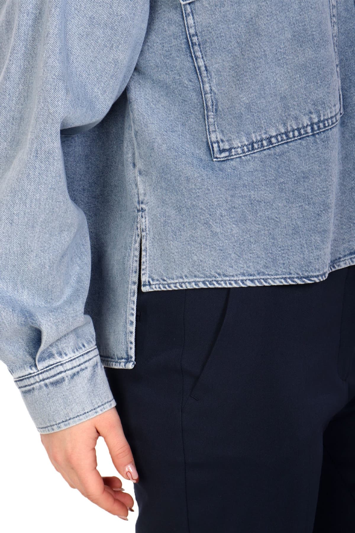 MAX MARA WEEKEND ΠΟΥΚΑΜΙΣΟ CROP JEANS ZEMIRA ΜΠΛΕ