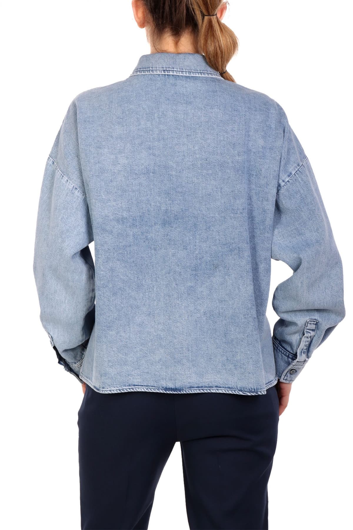 MAX MARA WEEKEND ΠΟΥΚΑΜΙΣΟ CROP JEANS ZEMIRA ΜΠΛΕ