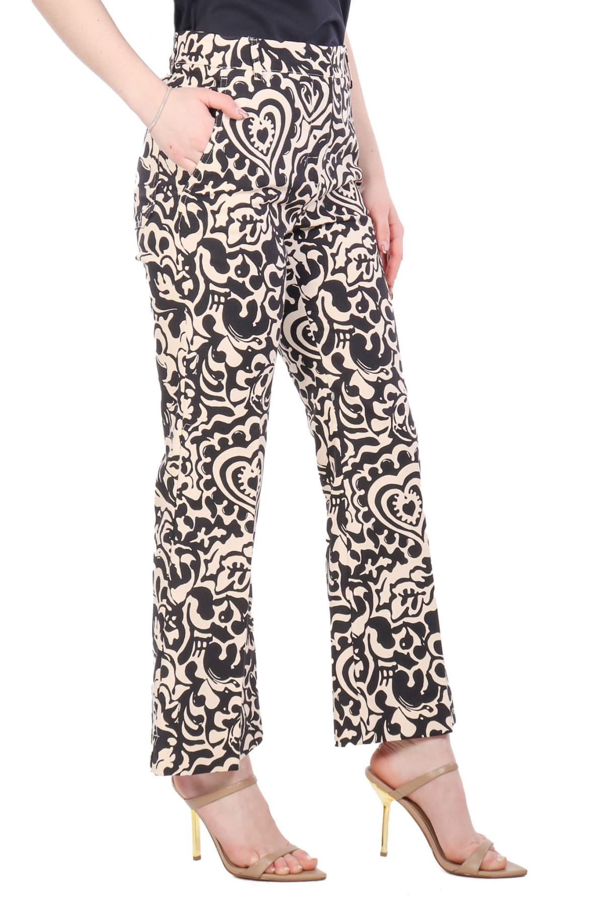 MAX MARA WEEKEND ΠΑΝΤΕΛΟΝΙ CHINO CADMIO ΕΜΠΡΙΜΕ ΕΚΡΟΥ-ΜΑΥΡΟ