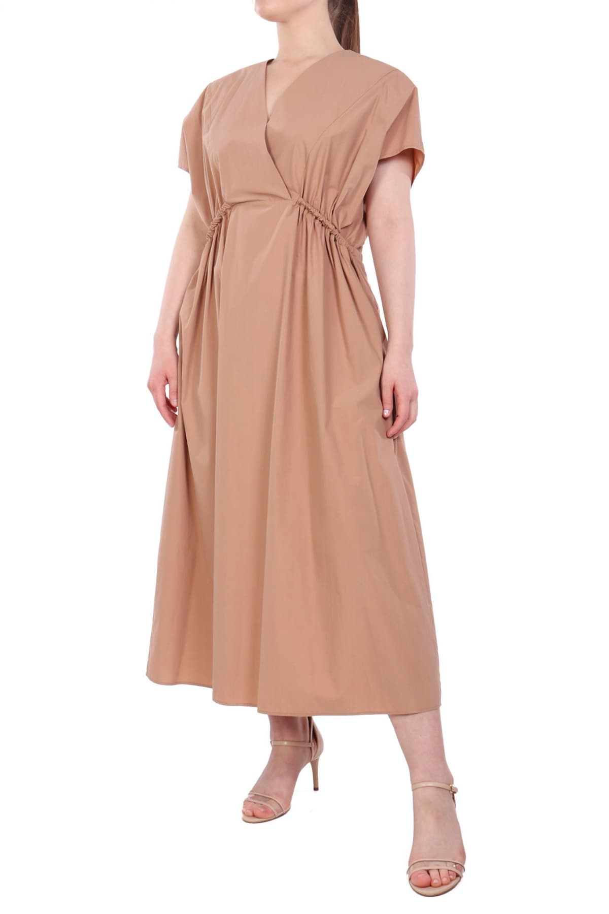 MAX MARA WEEKEND ΦΟΡΕΜΑ MIDI BLASONE V-NECK ΚΑΜΕΛ